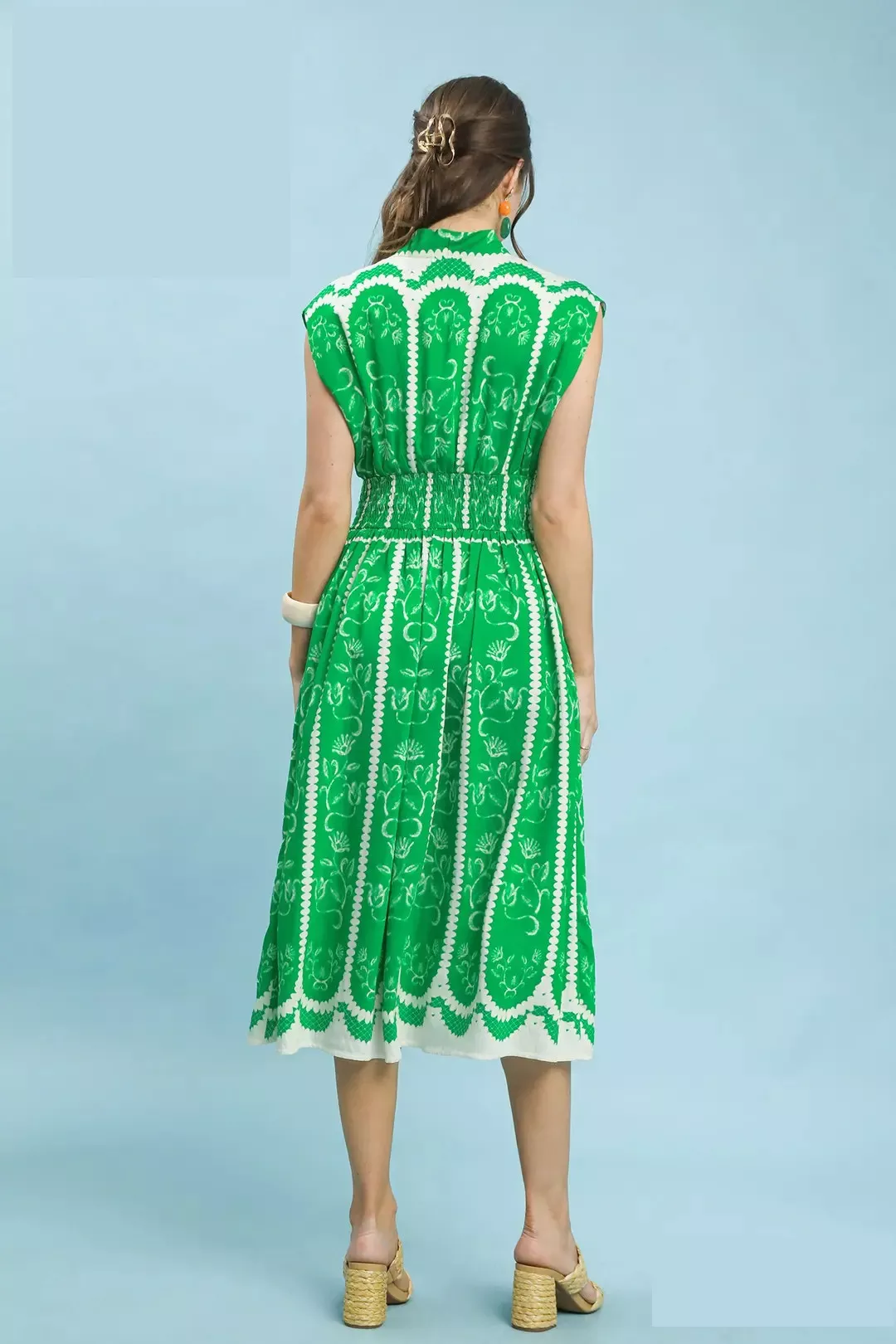 Umgee Sleeveless Smocked Midi Dress - Image 3