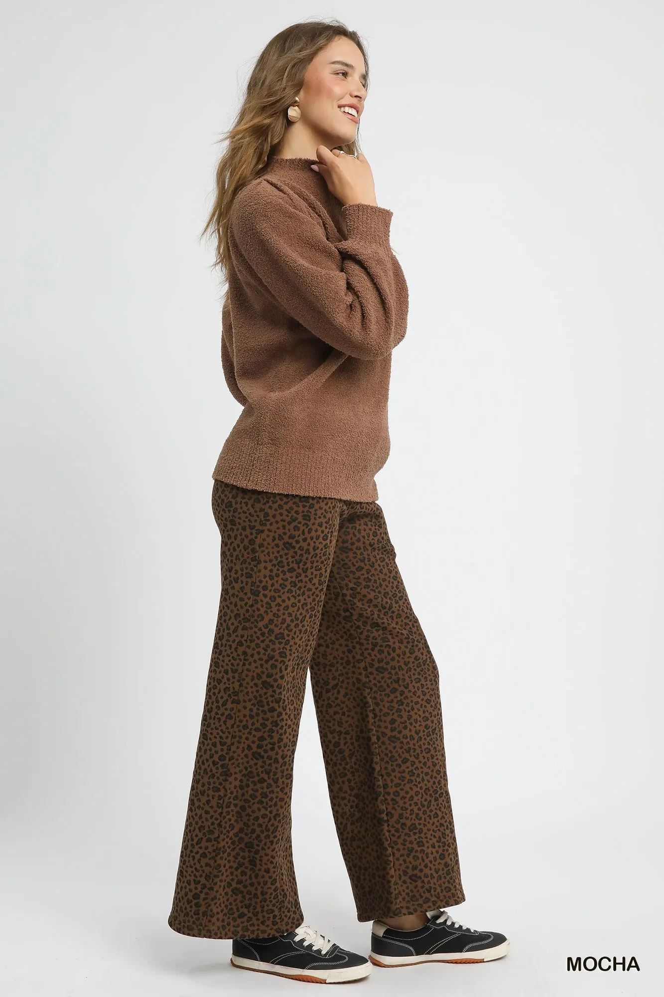 Umgee Textured Long Sleeve Sweater with Ribbed Trim - Image 4