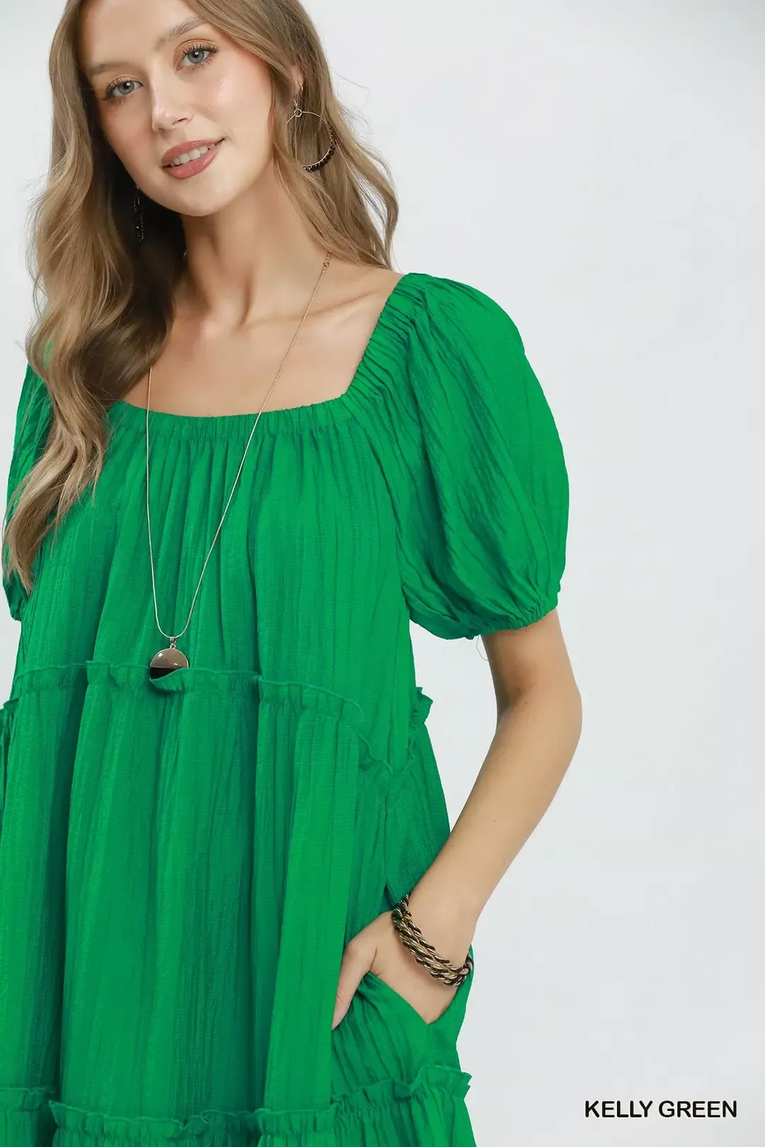 Umgee Textured Tiered Midi Dress - Image 5