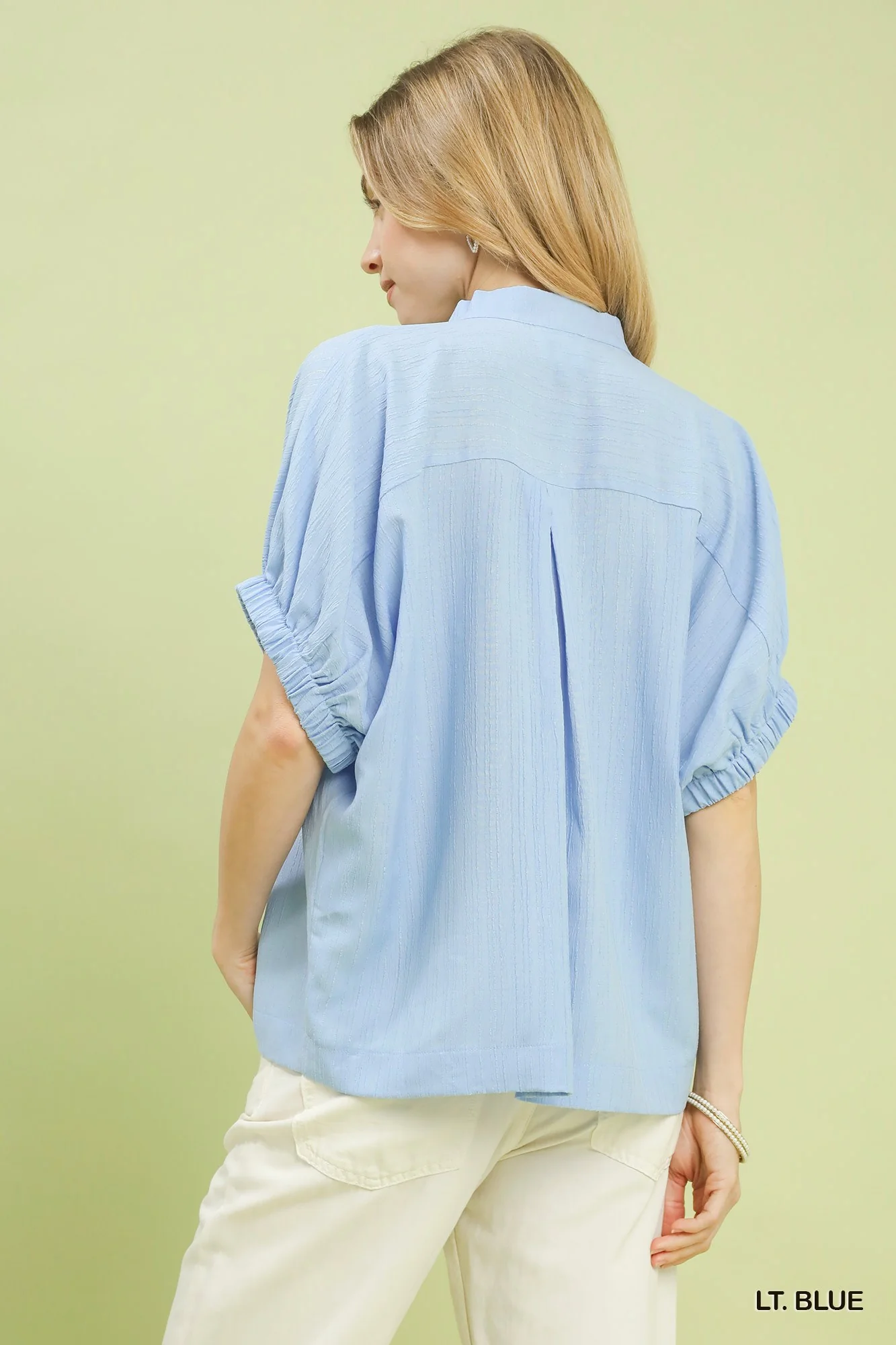 Umgee Textured V-Neck Blouse - Image 3