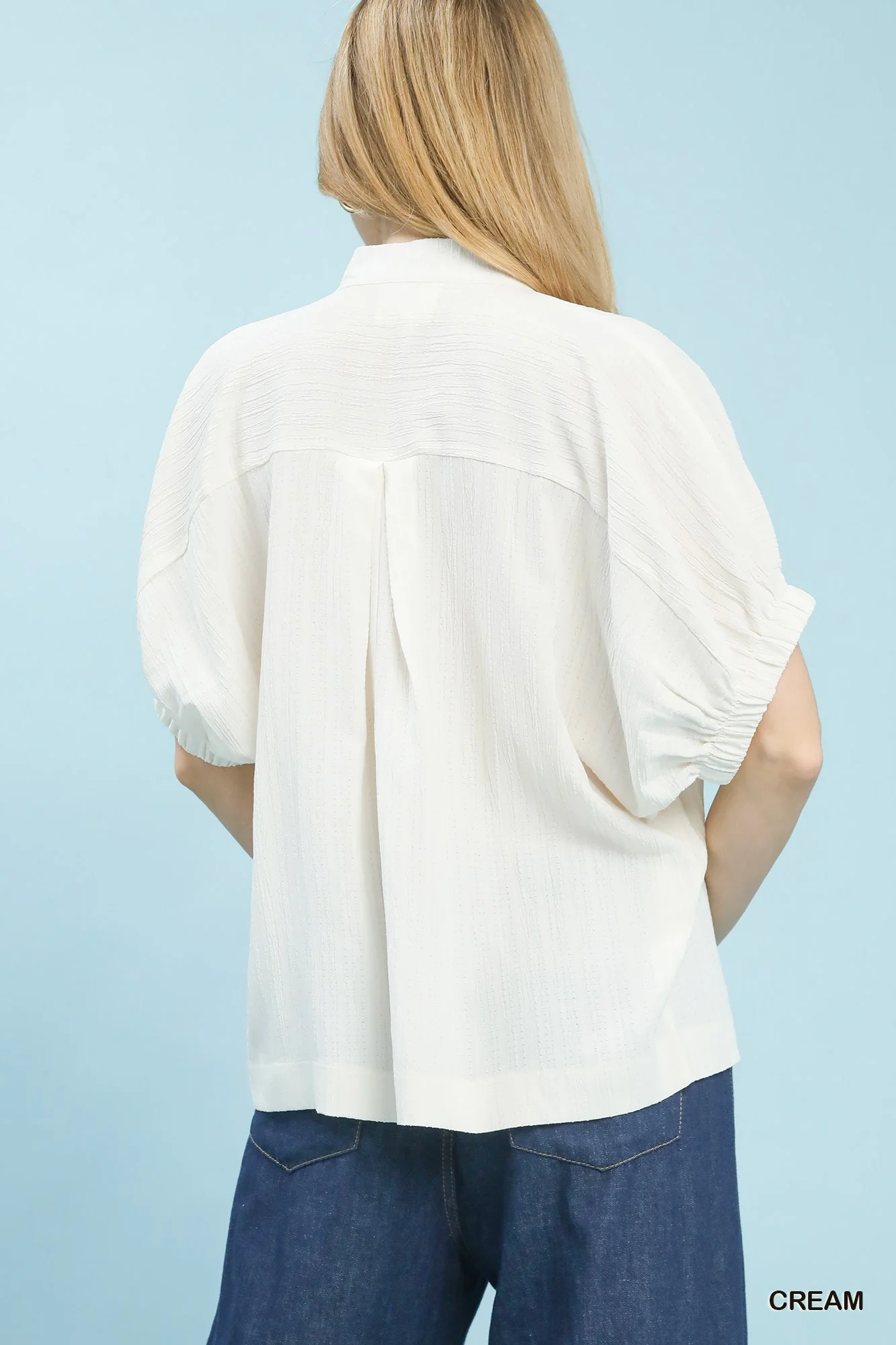 Umgee Textured V-Neck Blouse - Image 3