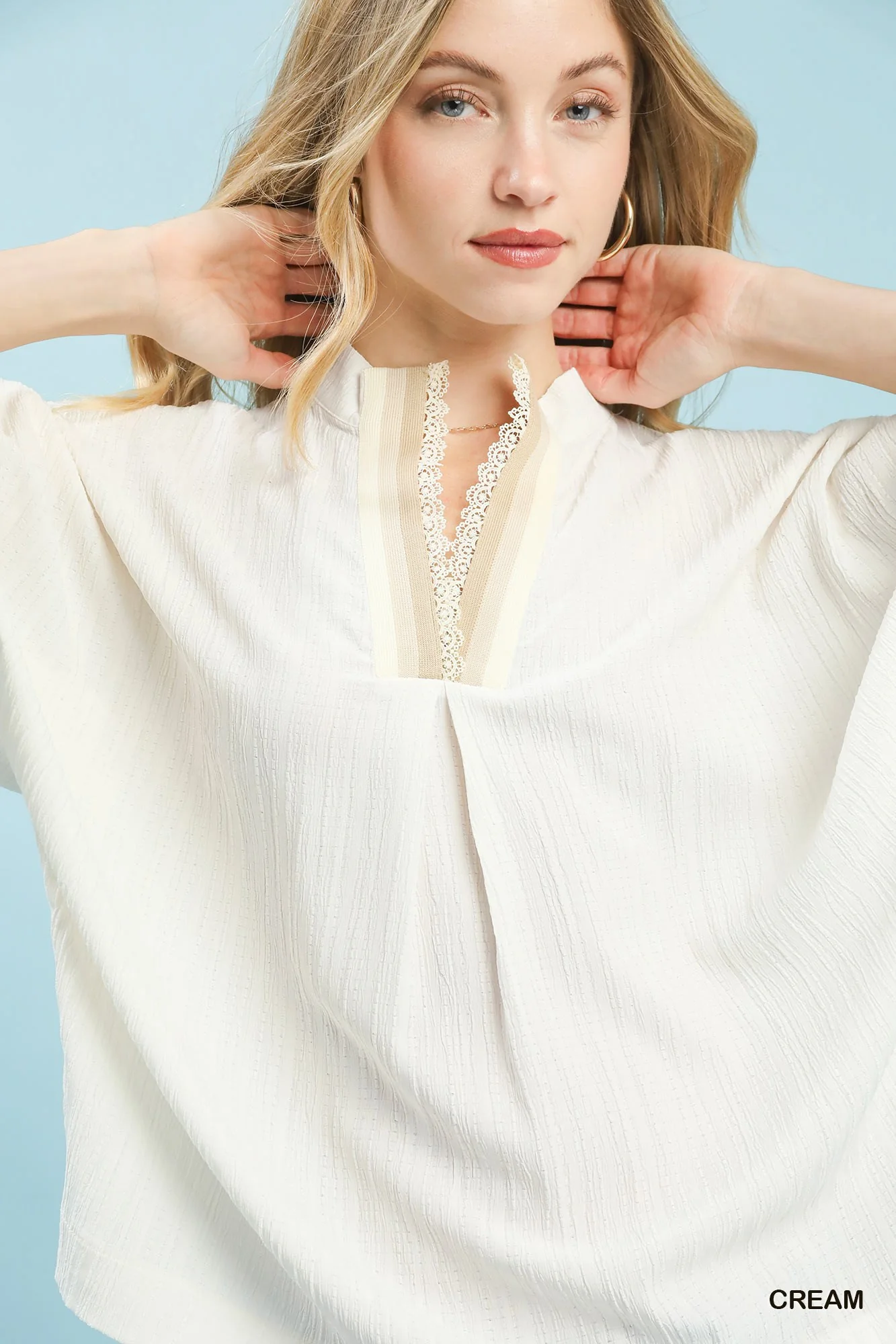 Umgee Textured V-Neck Blouse - Image 4