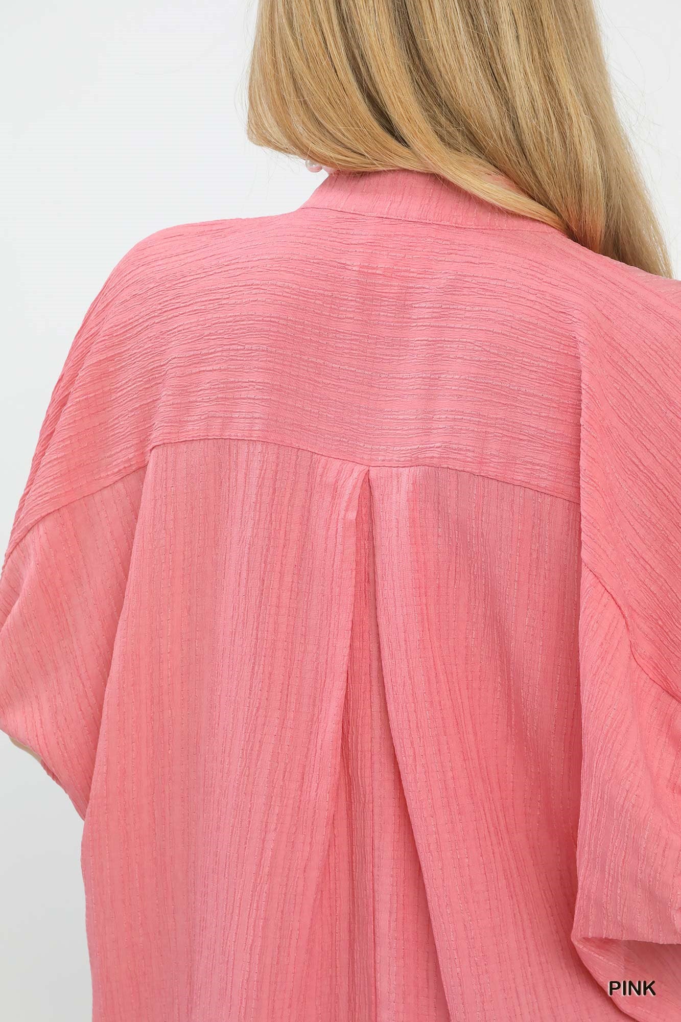 Umgee Textured V-Neck Blouse - Image 4