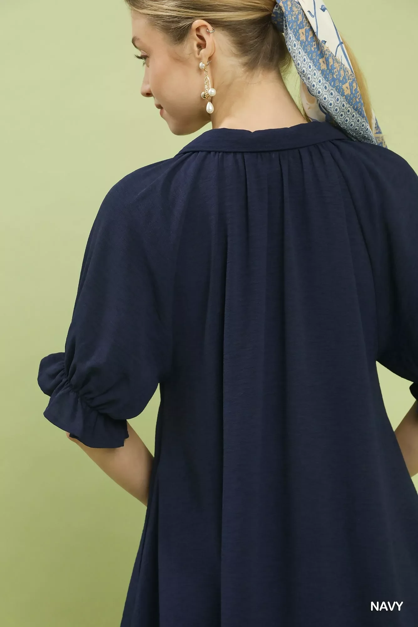 Umgee Tiered Puff Sleeve Babydoll Dress - Image 5