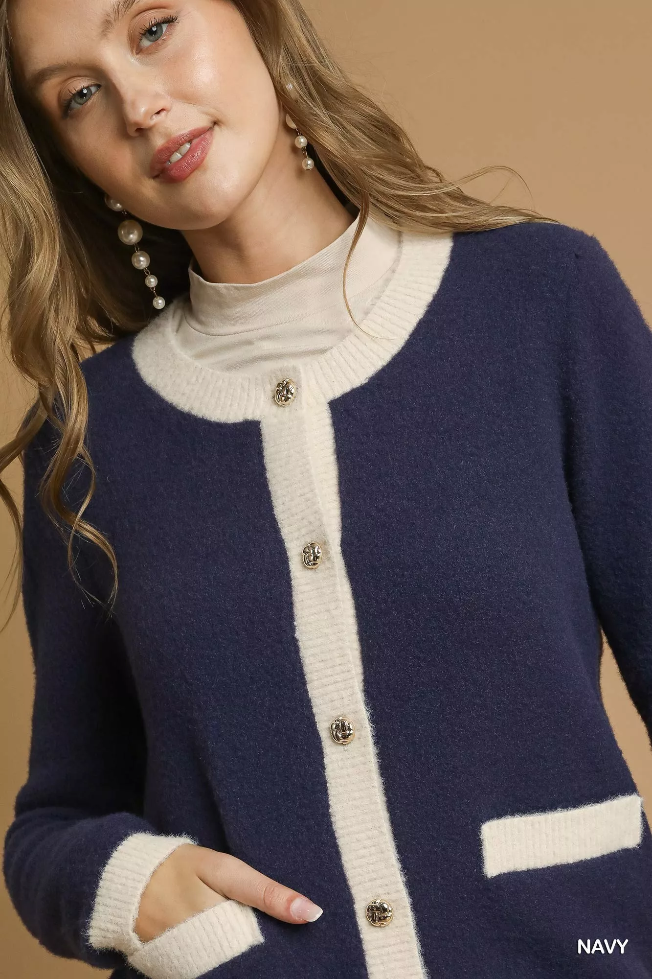 Umgee Two-Tone Button Front Cardigan - Image 5