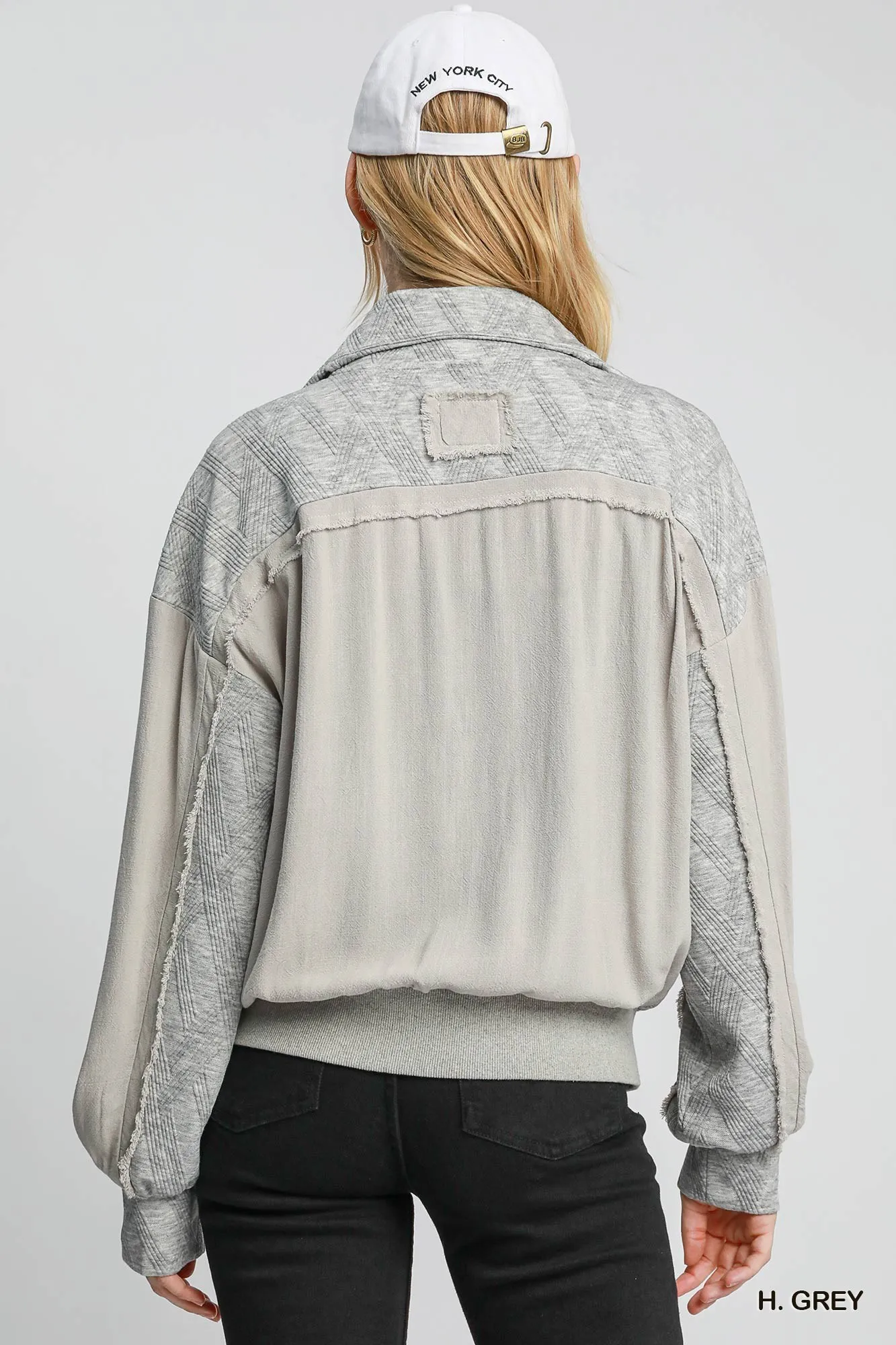 Umgee Two-Way Jacquard Zip-Up Jacket - Image 2