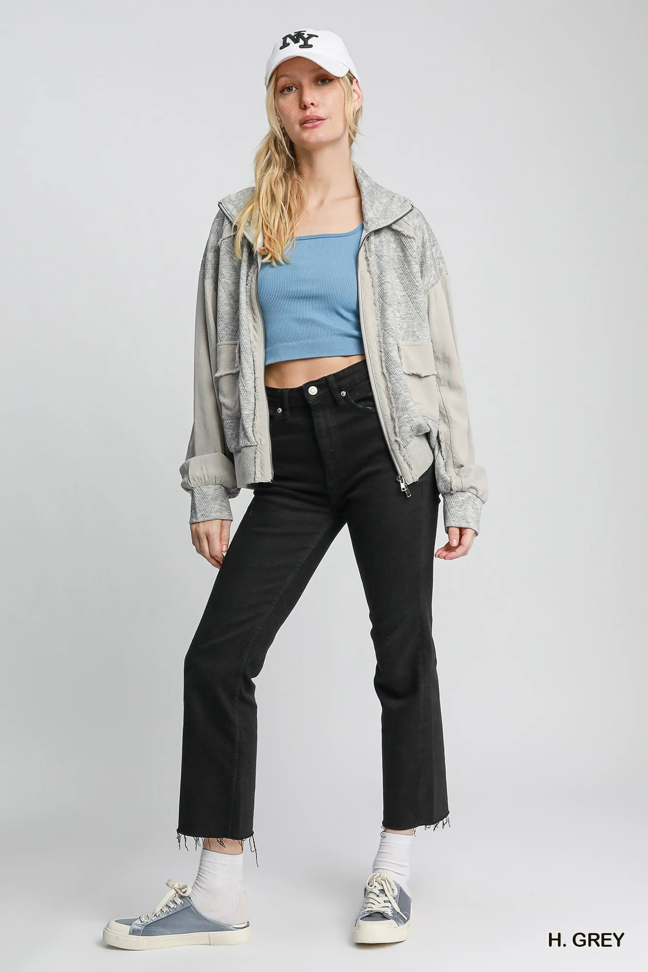 Umgee Two-Way Jacquard Zip-Up Jacket - Image 4
