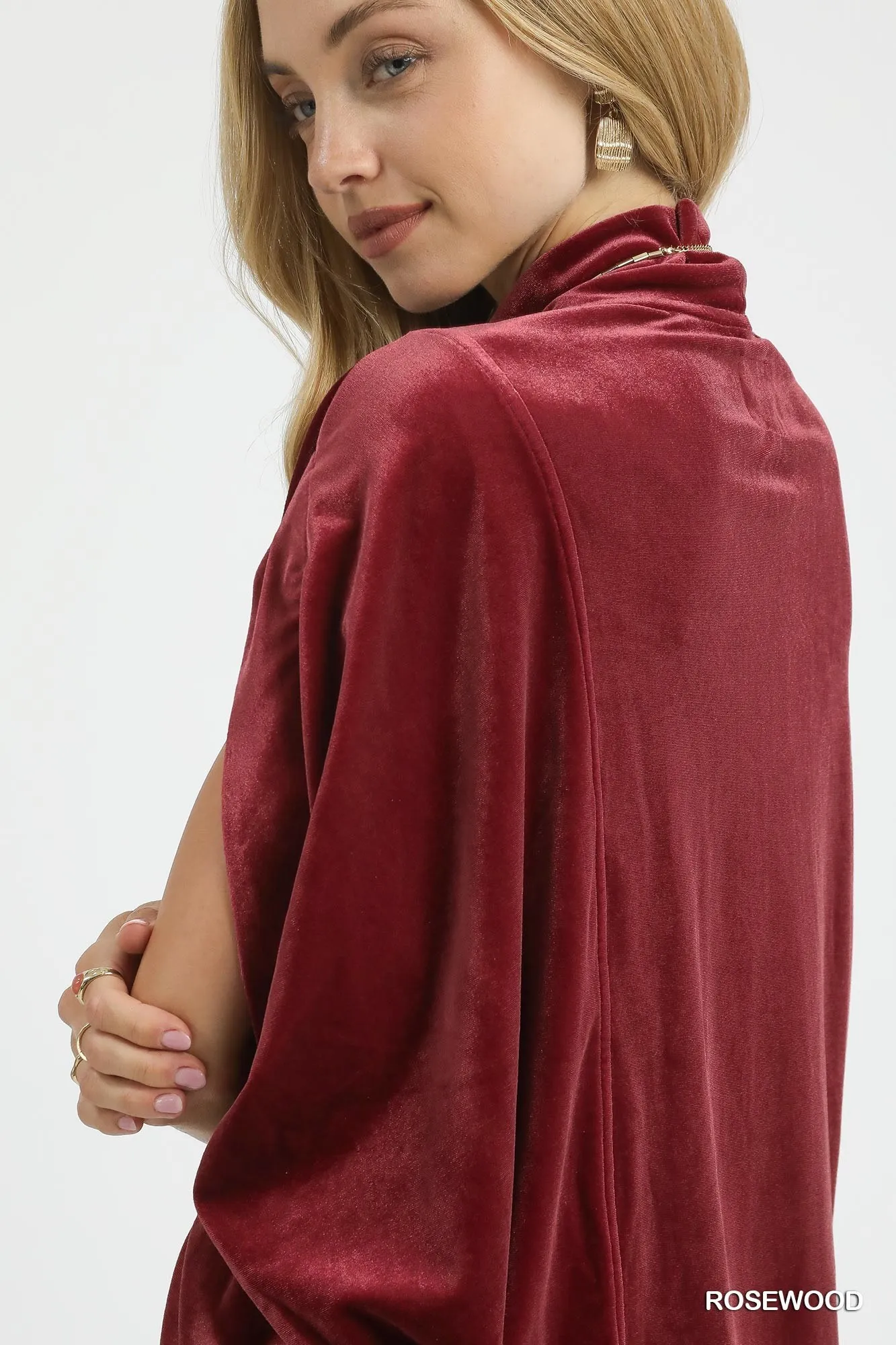 Umgee Velvet Mock Neck Sleeveless Blouse - Image 5
