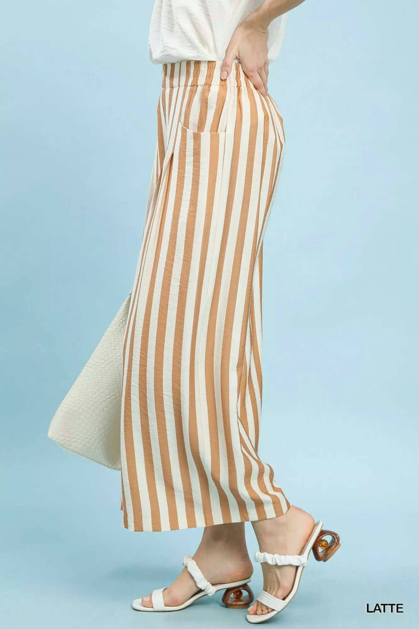 Umgee Vertical Stripe Wide Leg Pants - Image 3