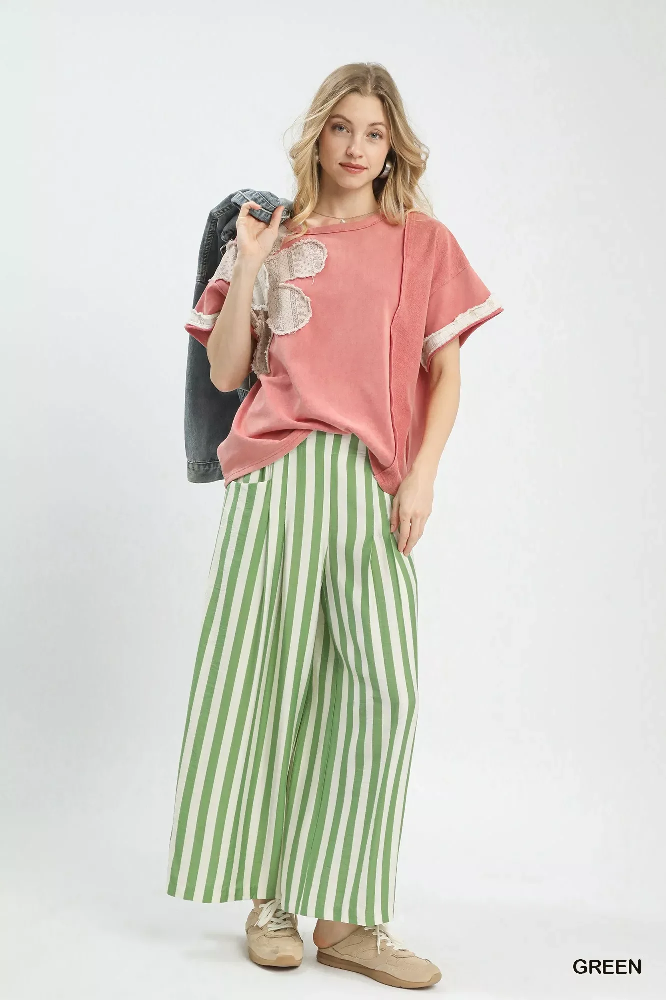 Umgee Vertical Stripe Wide Leg Pants - Image 2
