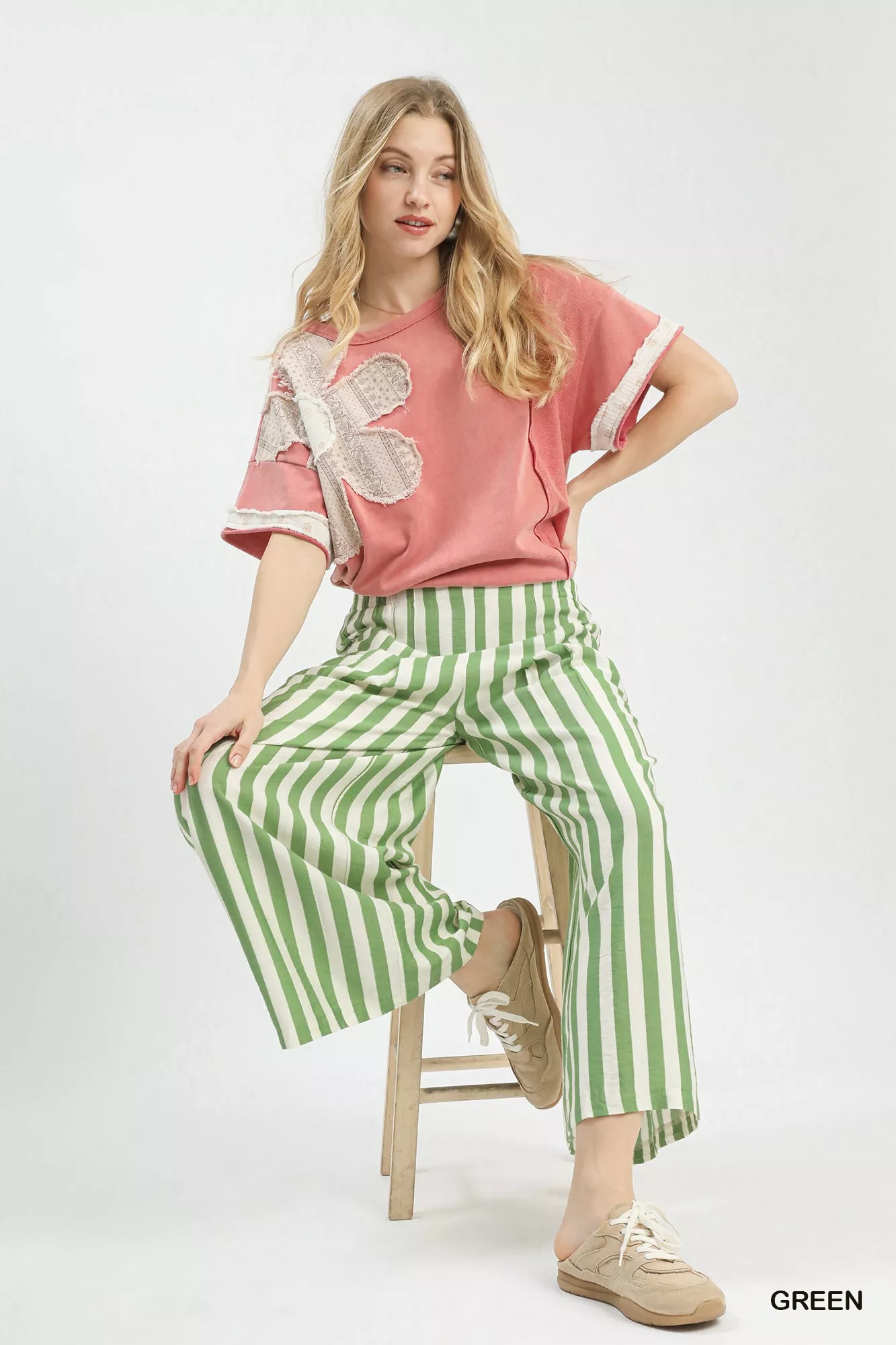 Umgee Vertical Stripe Wide Leg Pants - Image 3