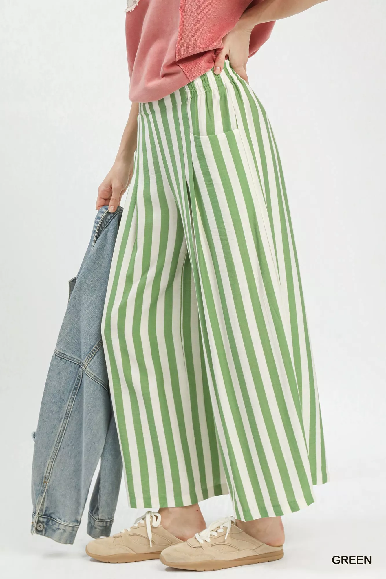 Umgee Vertical Stripe Wide Leg Pants - Image 4