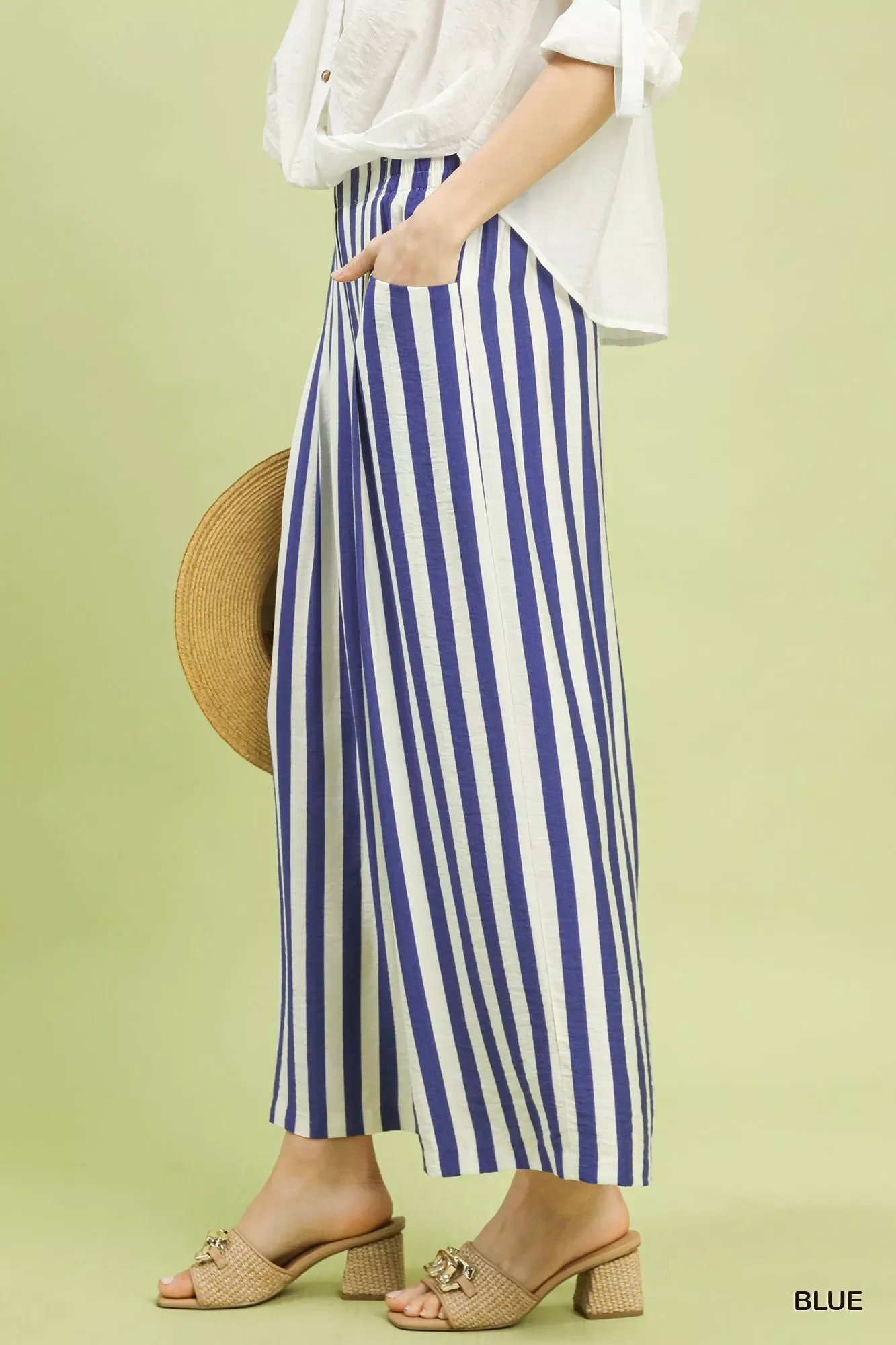 Umgee Vertical Stripe Wide Leg Pants - Image 3