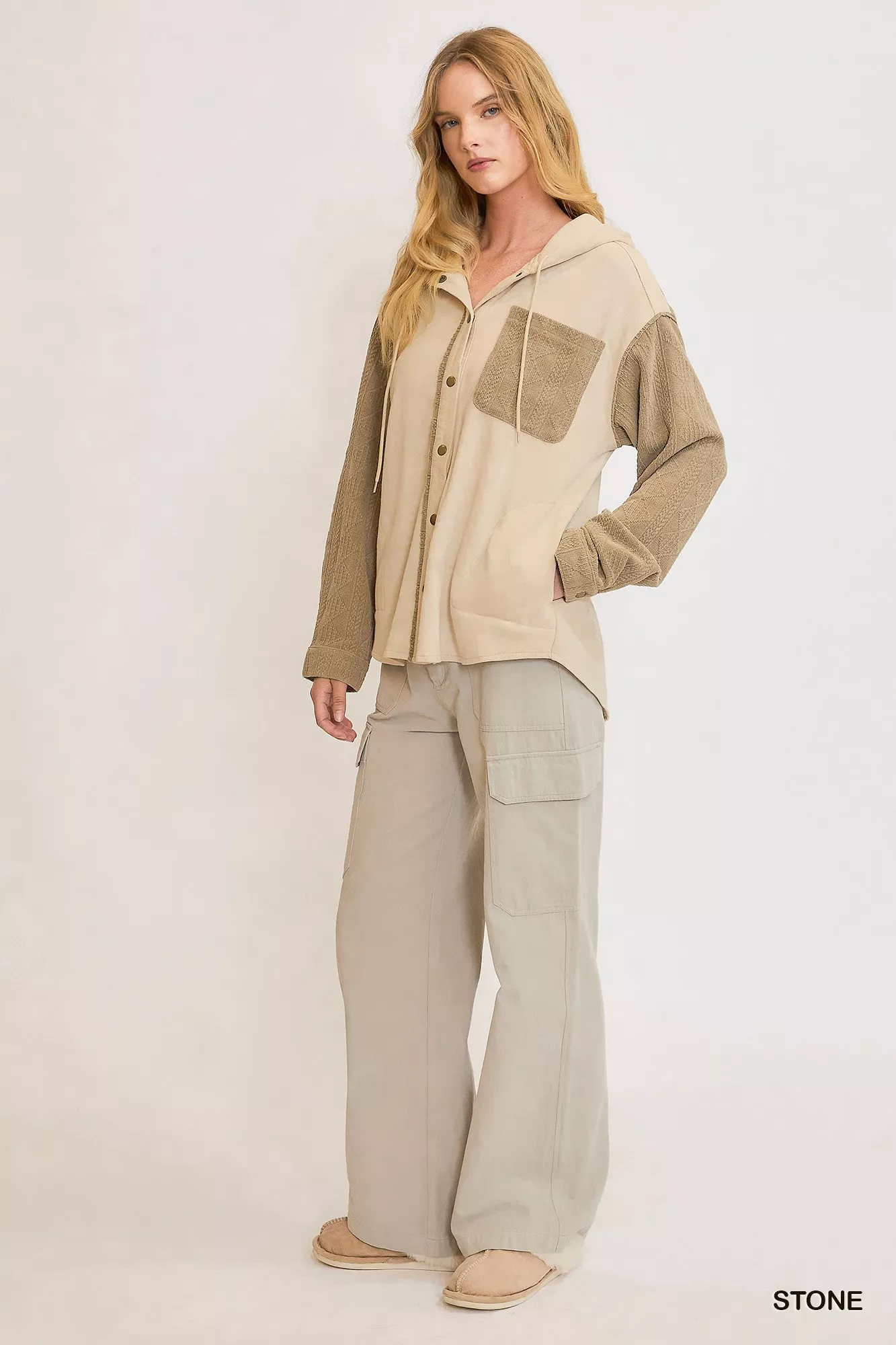 Umgee Washed French Terry Shacket - Image 3