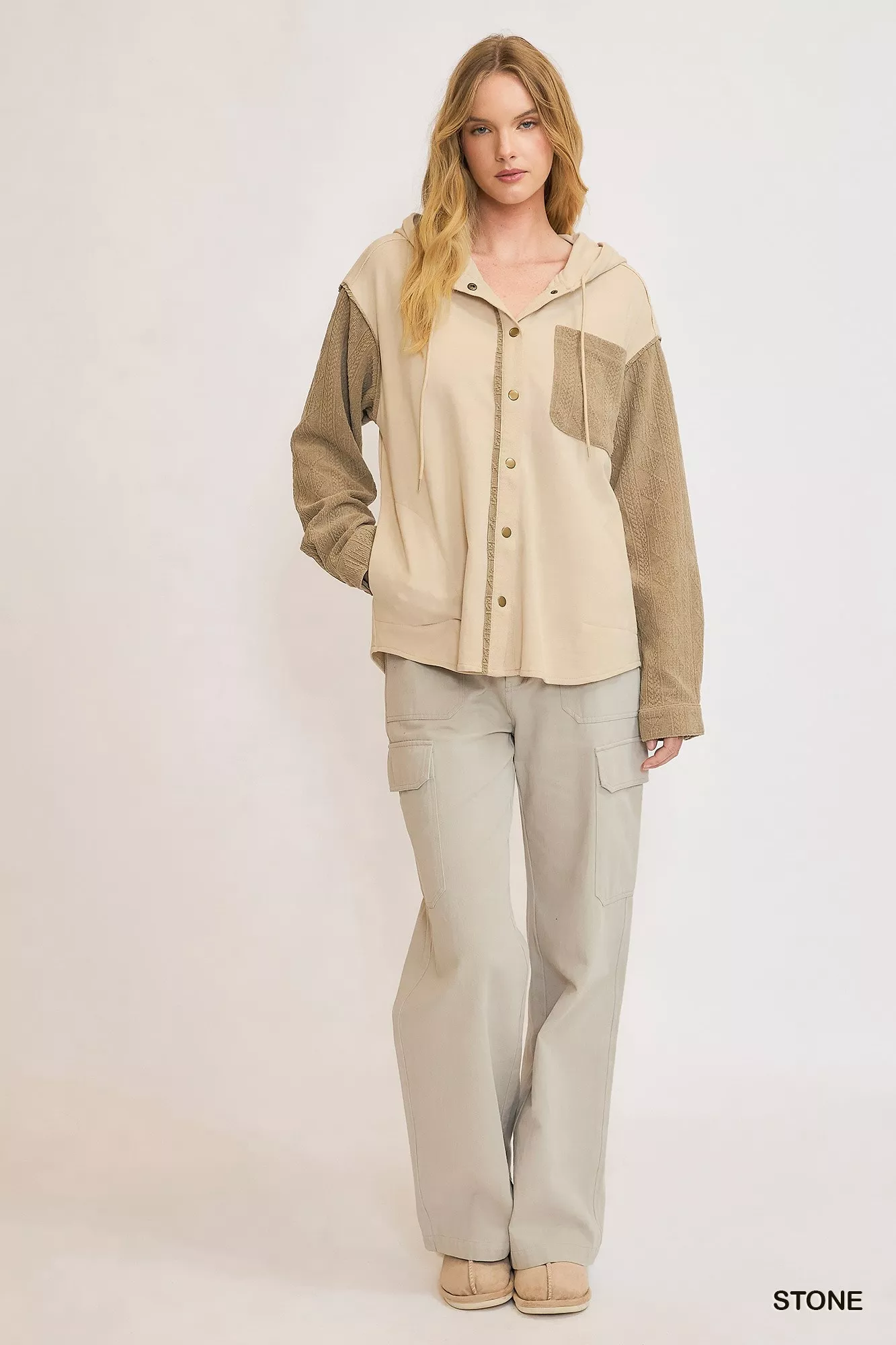 Umgee Washed French Terry Shacket - Image 4