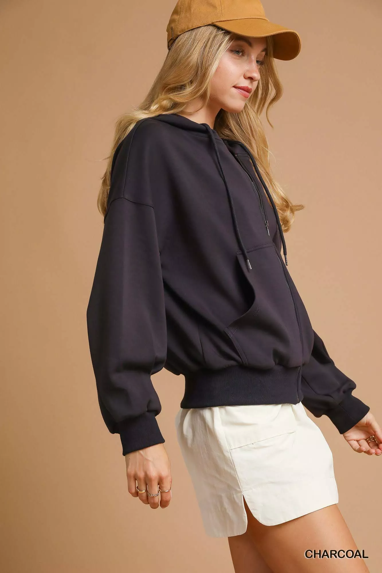 Umgee Zip-Up Fleece Hooded Jacket - Image 2