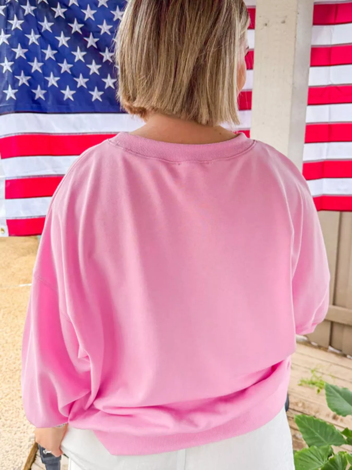 USA Map Patched Long Sleeve Sweatshirt - Image 2