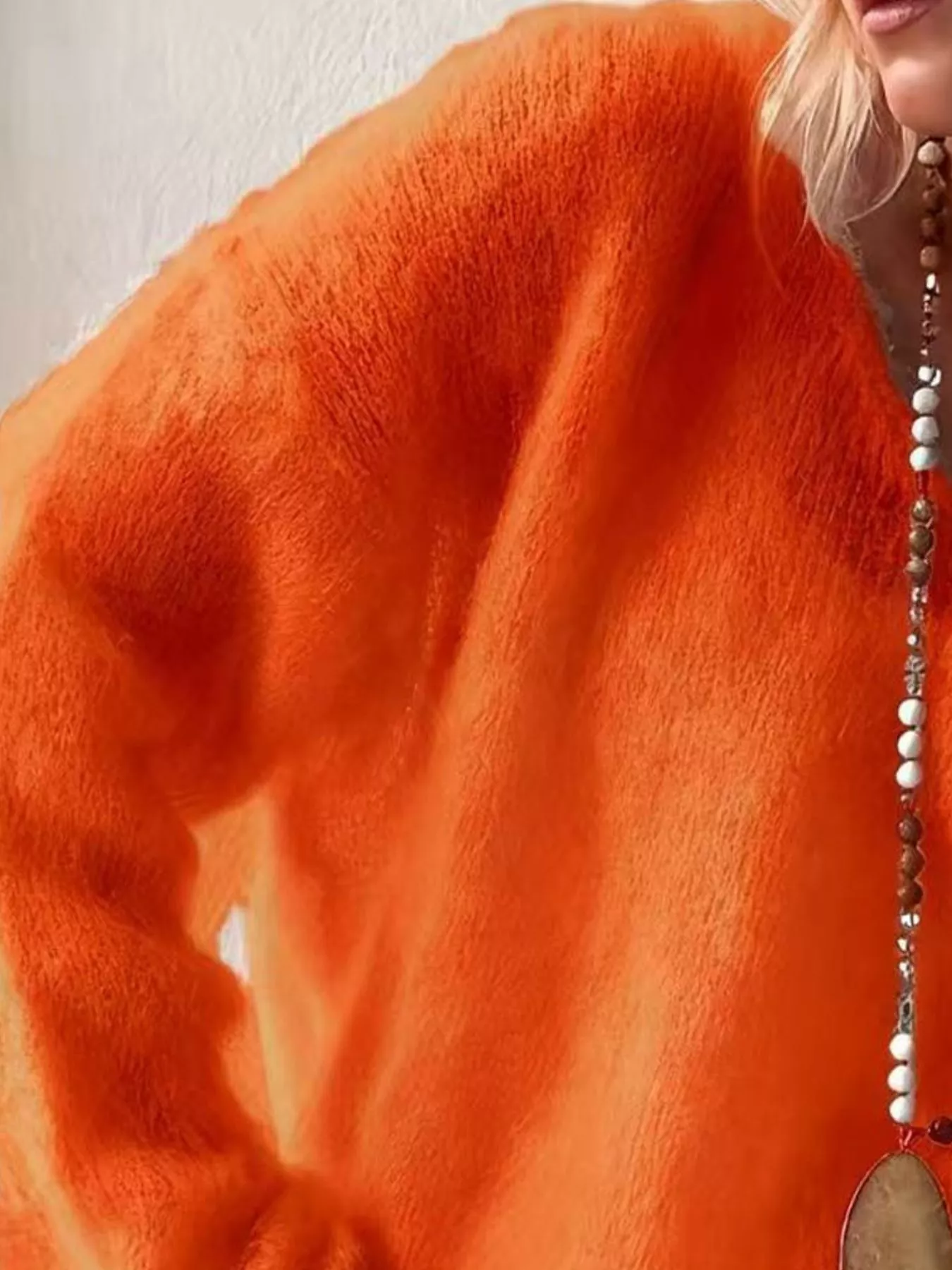 V-Neck Dropped Shoulder Sweater - Image 17
