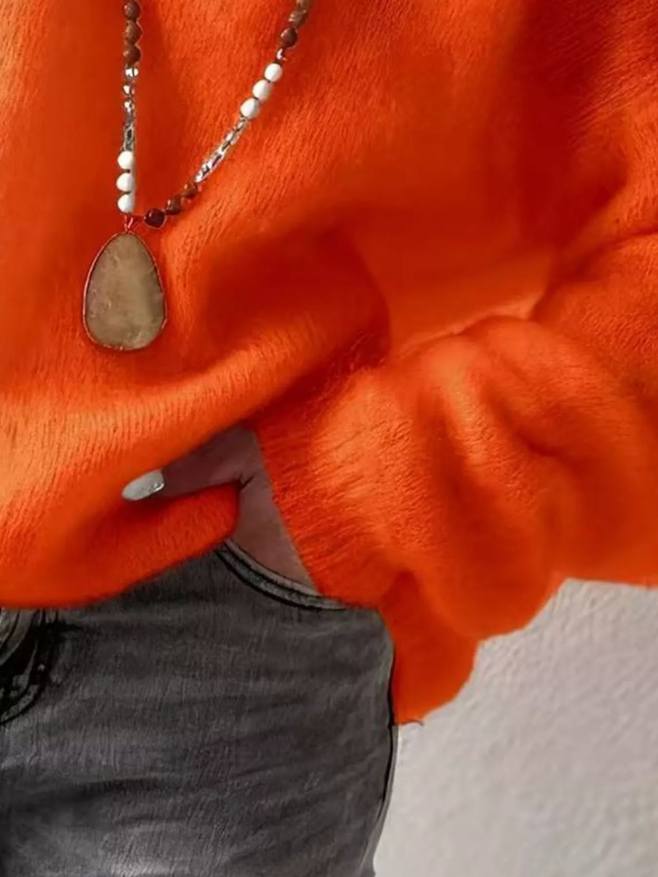 V-Neck Dropped Shoulder Sweater - Image 18