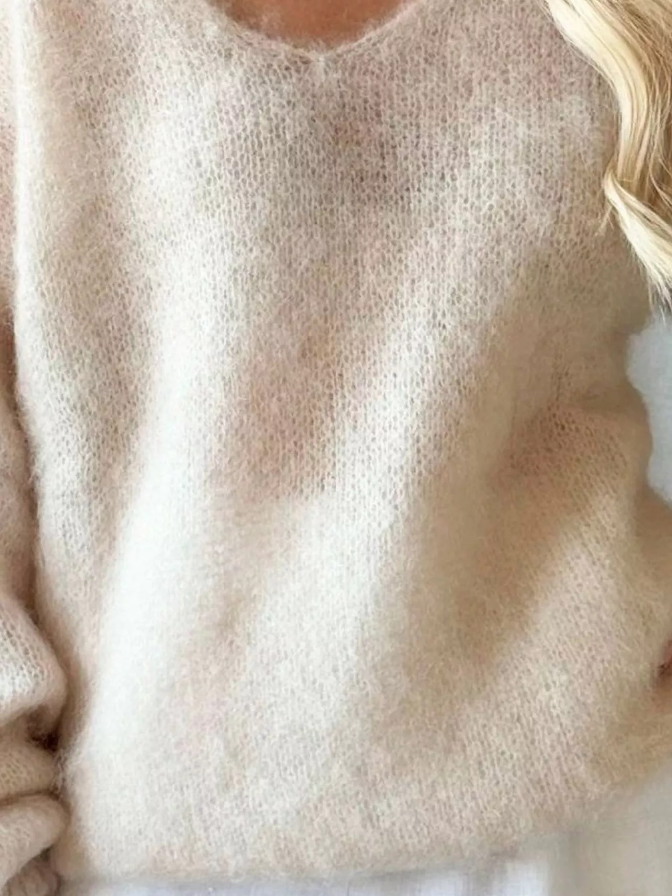 V-Neck Dropped Shoulder Sweater - Image 3
