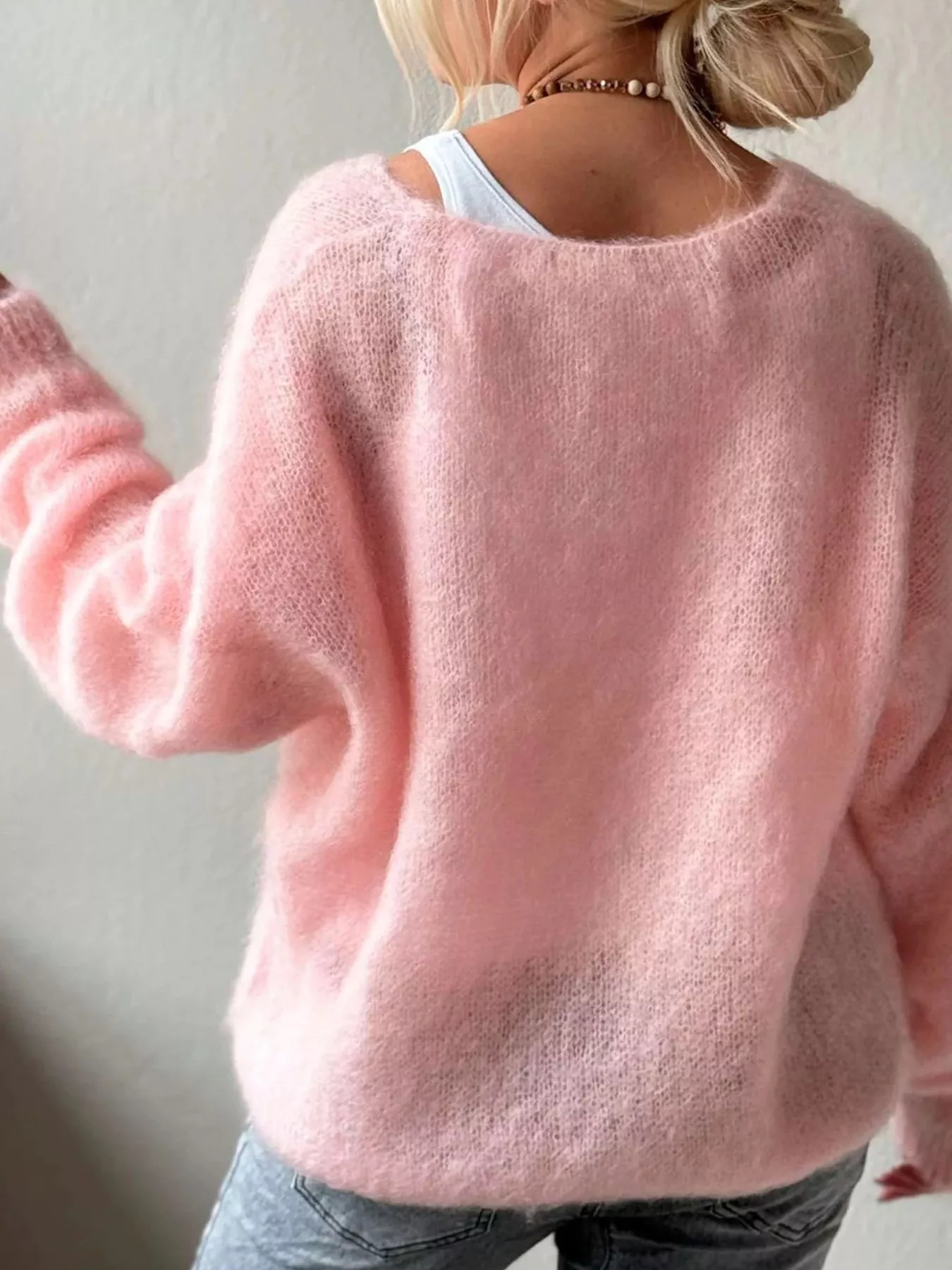 V-Neck Dropped Shoulder Sweater - Image 5