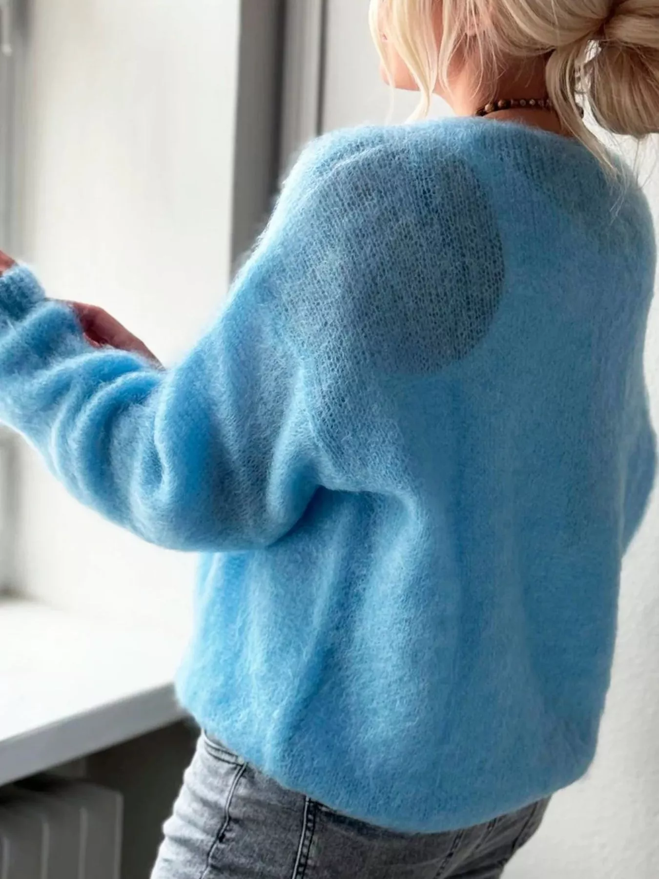 V-Neck Dropped Shoulder Sweater - Image 9