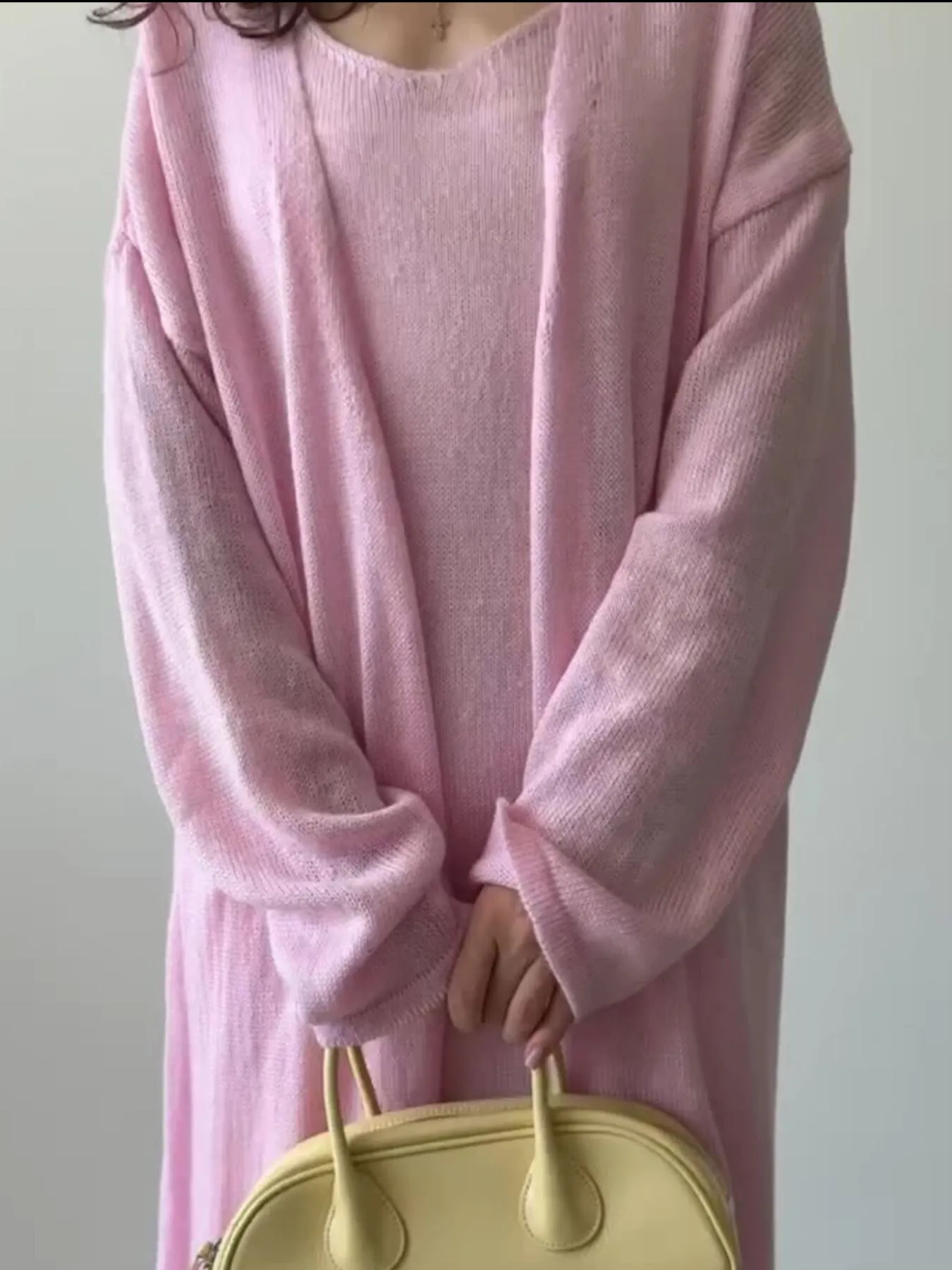 V-Neck Knit Dress and Cardigan Sweater Set - Image 6