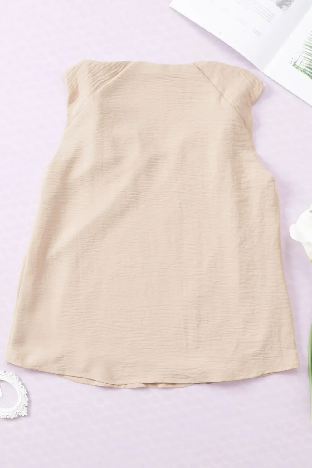 V Neck Knotted Shoulder Vest - Image 5