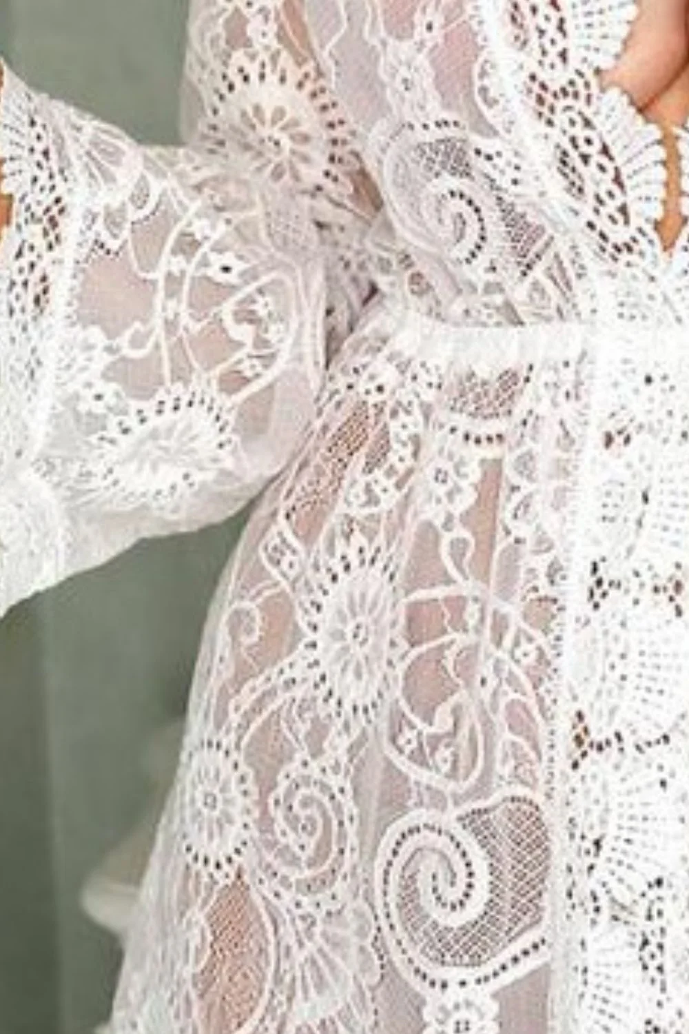 V-Neck Lace Cover-Up Dress - Image 3