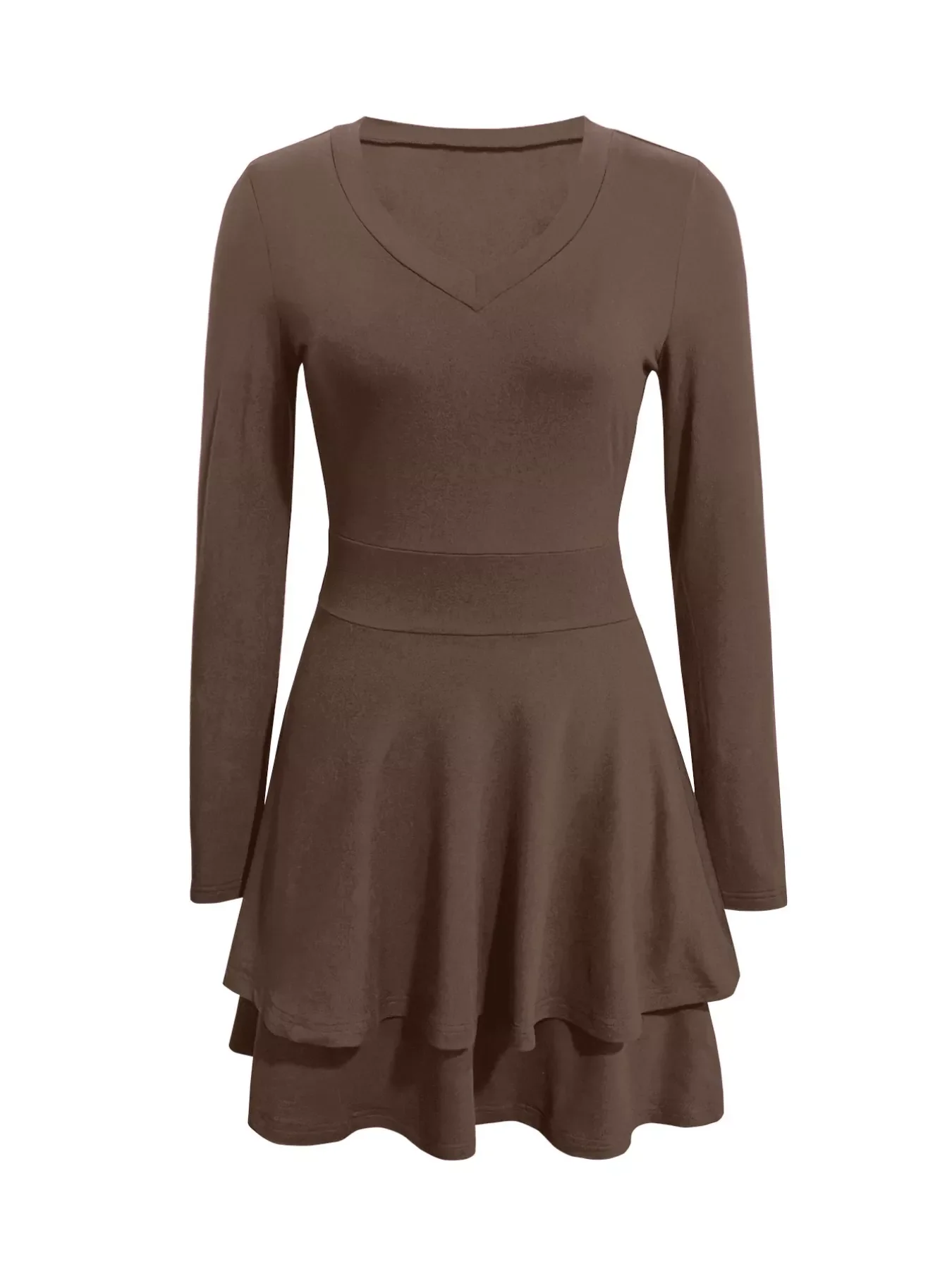 V-Neck Layered Ruffle Mini Dress - Image 11