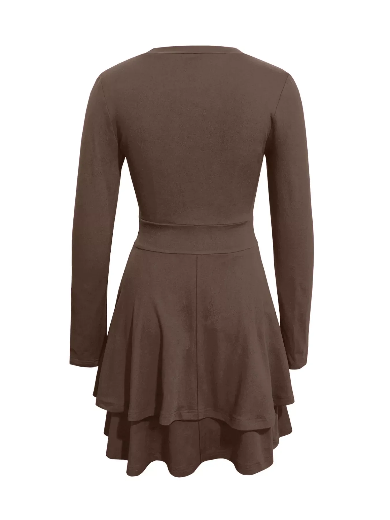 V-Neck Layered Ruffle Mini Dress - Image 12