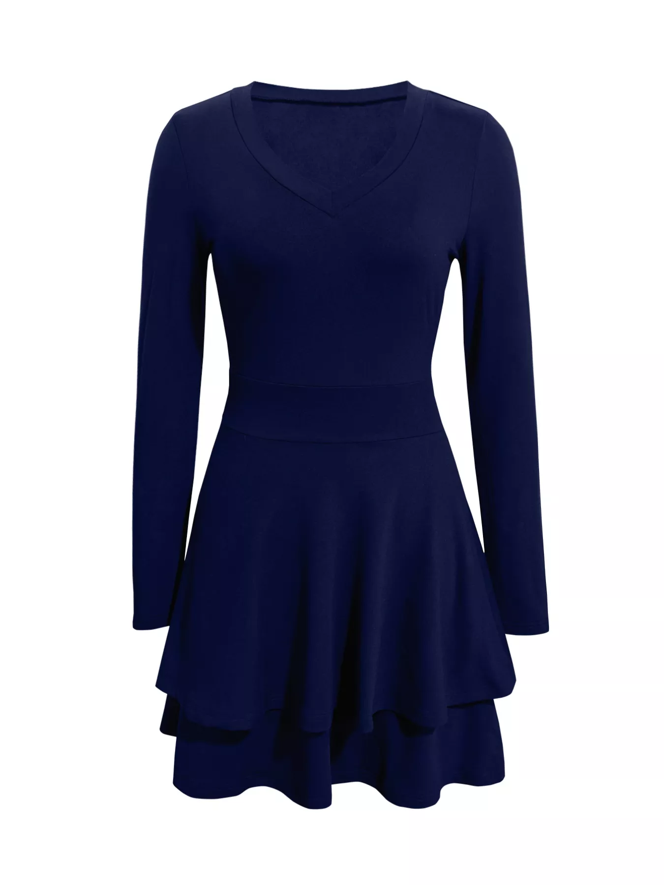 V-Neck Layered Ruffle Mini Dress - Image 18