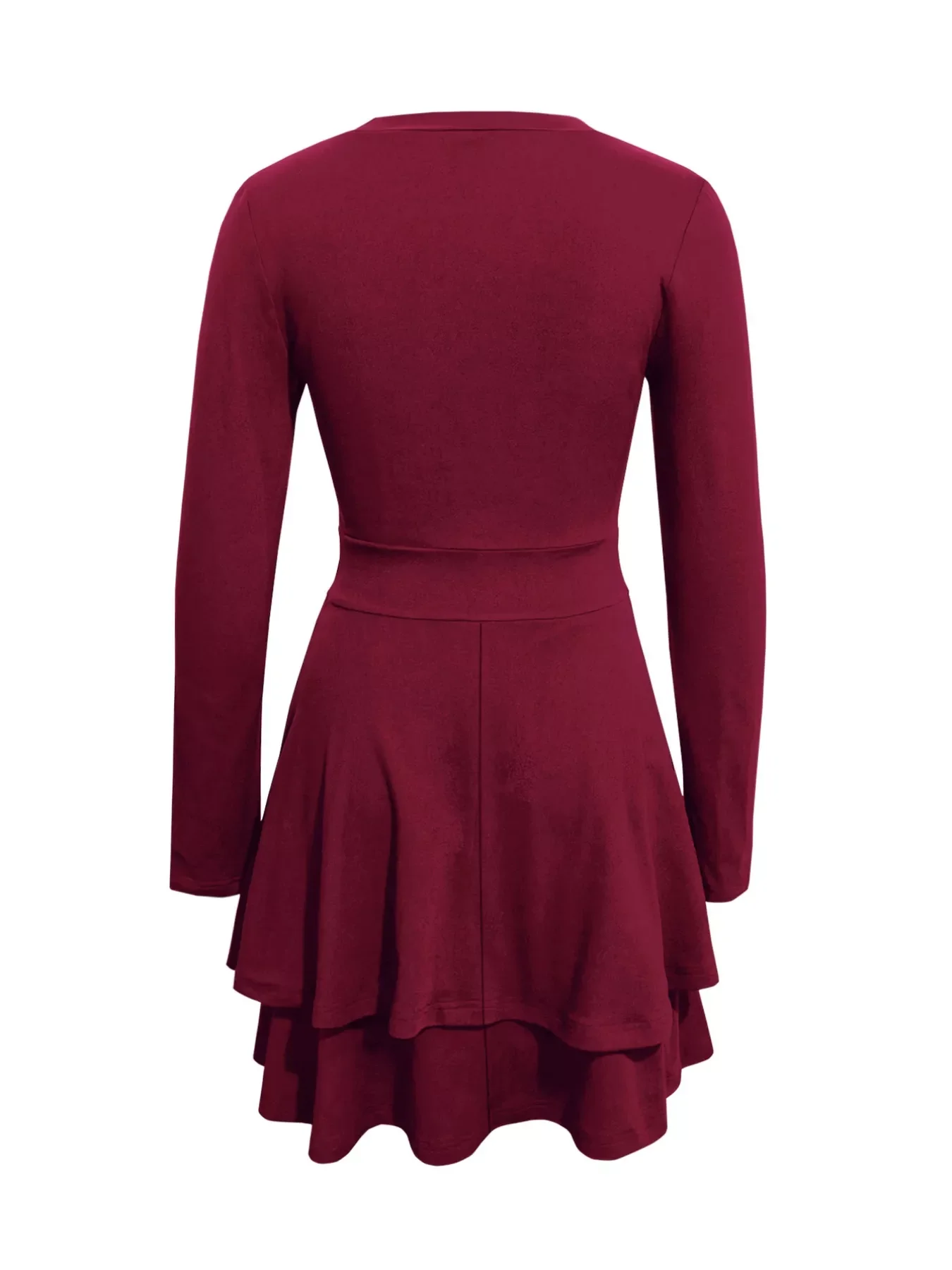 V-Neck Layered Ruffle Mini Dress - Image 23