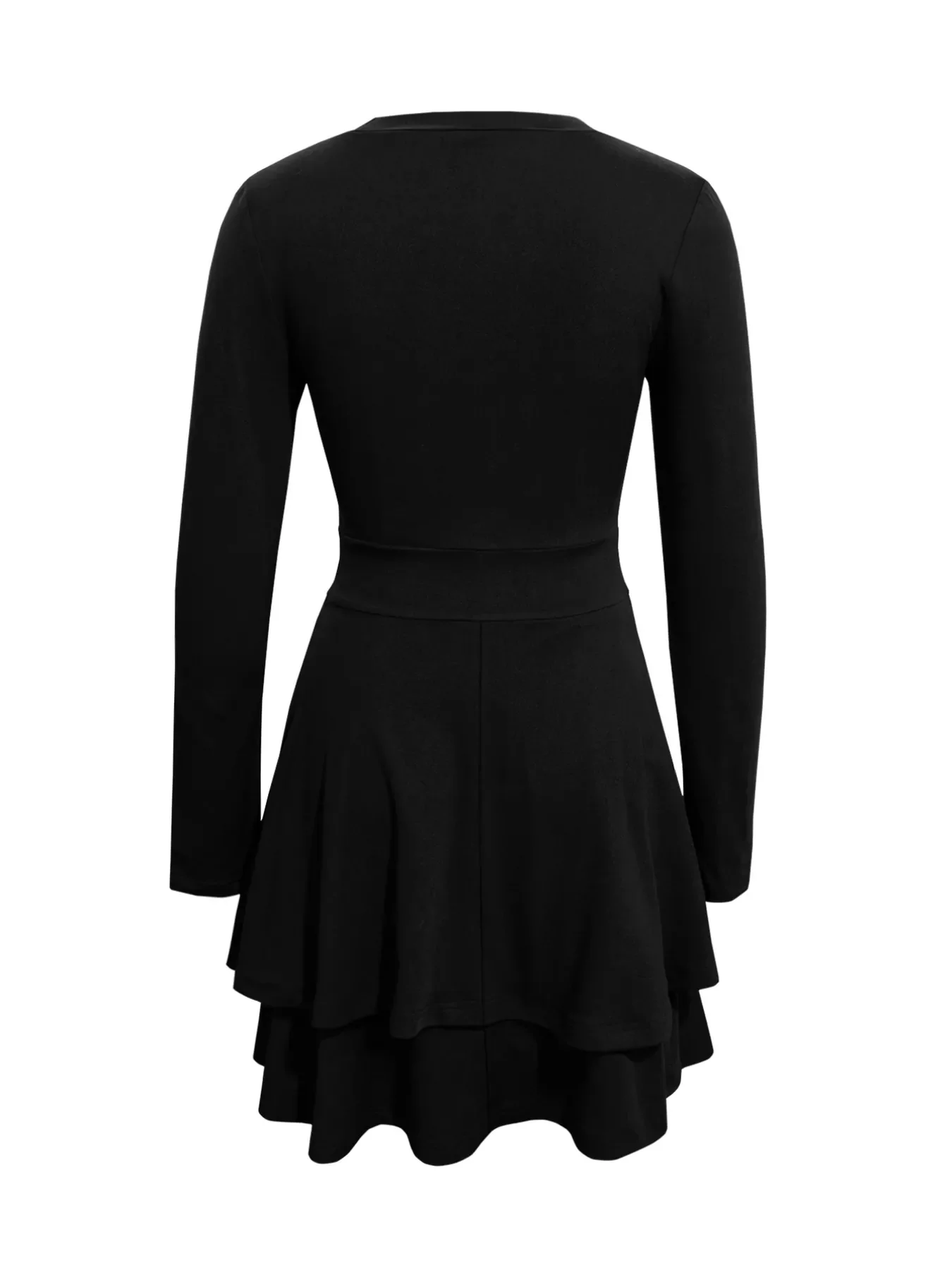 V-Neck Layered Ruffle Mini Dress - Image 32