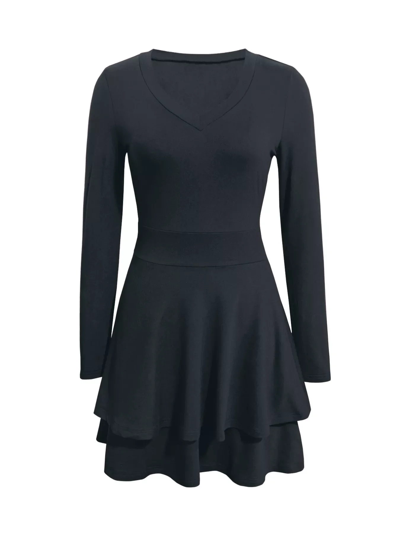 V-Neck Layered Ruffle Mini Dress - Image 6