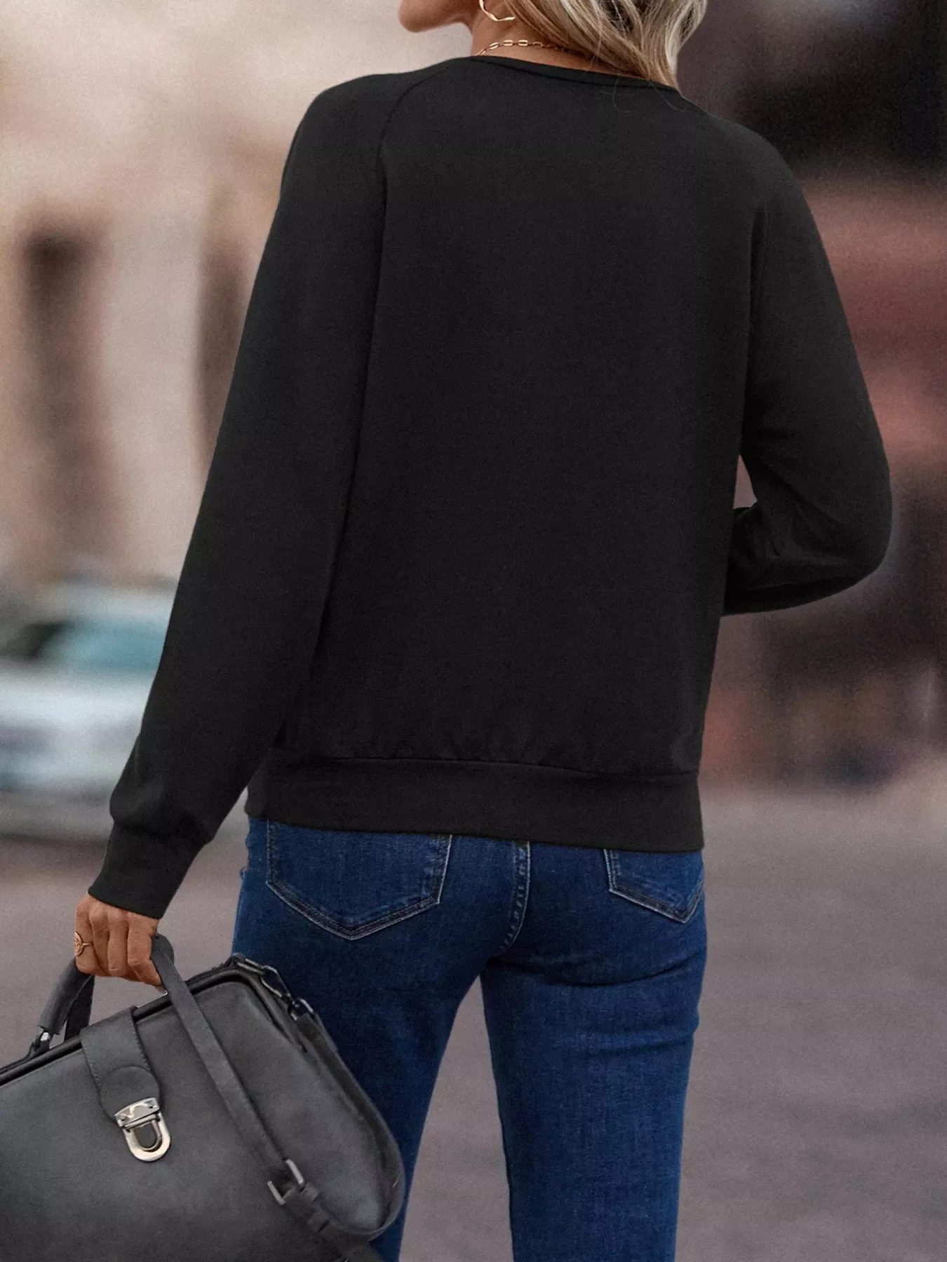 V-Neck Long Sleeve T-Shirt - Image 4