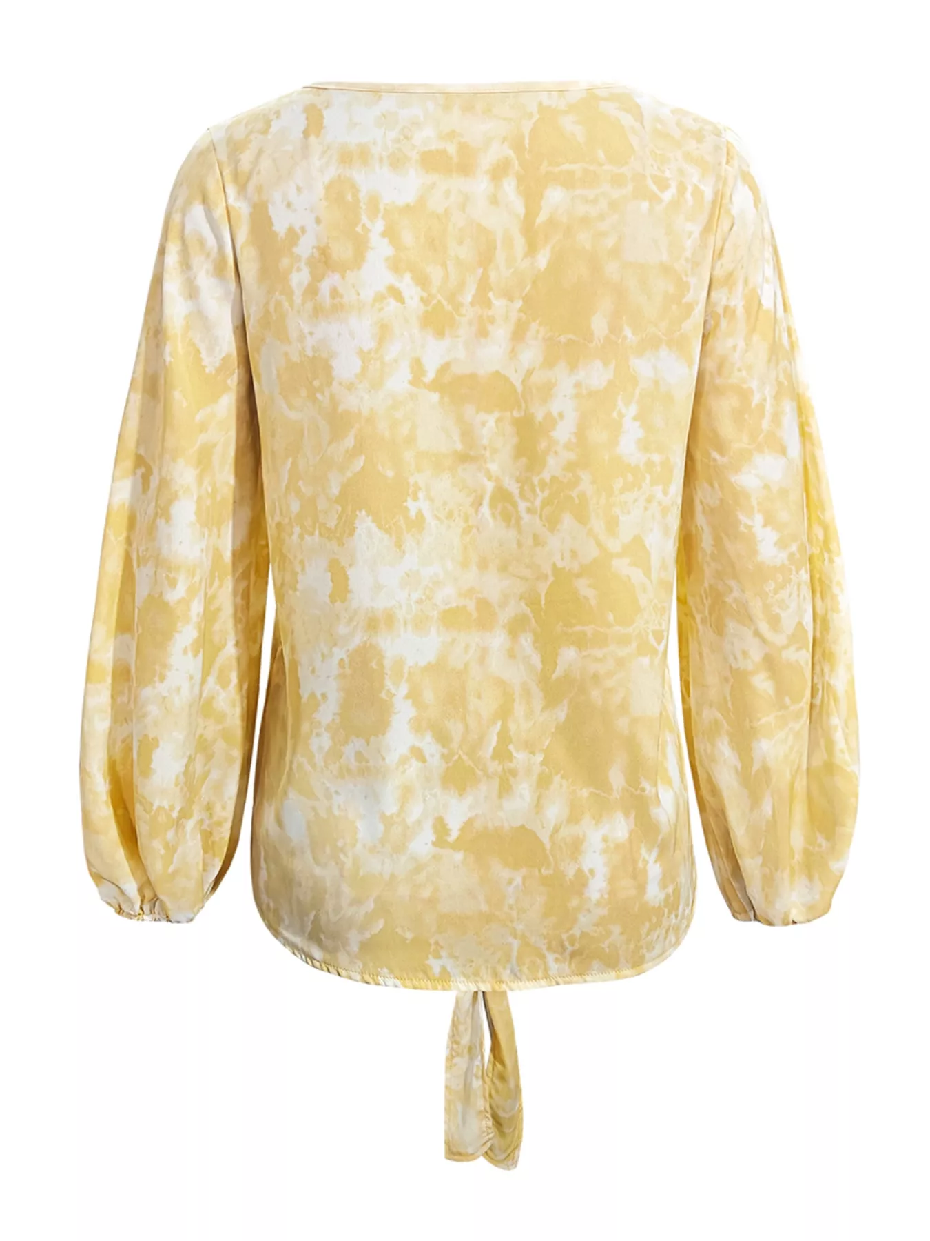 V-Neck Long Sleeve Tie-Front Blouse - Image 4
