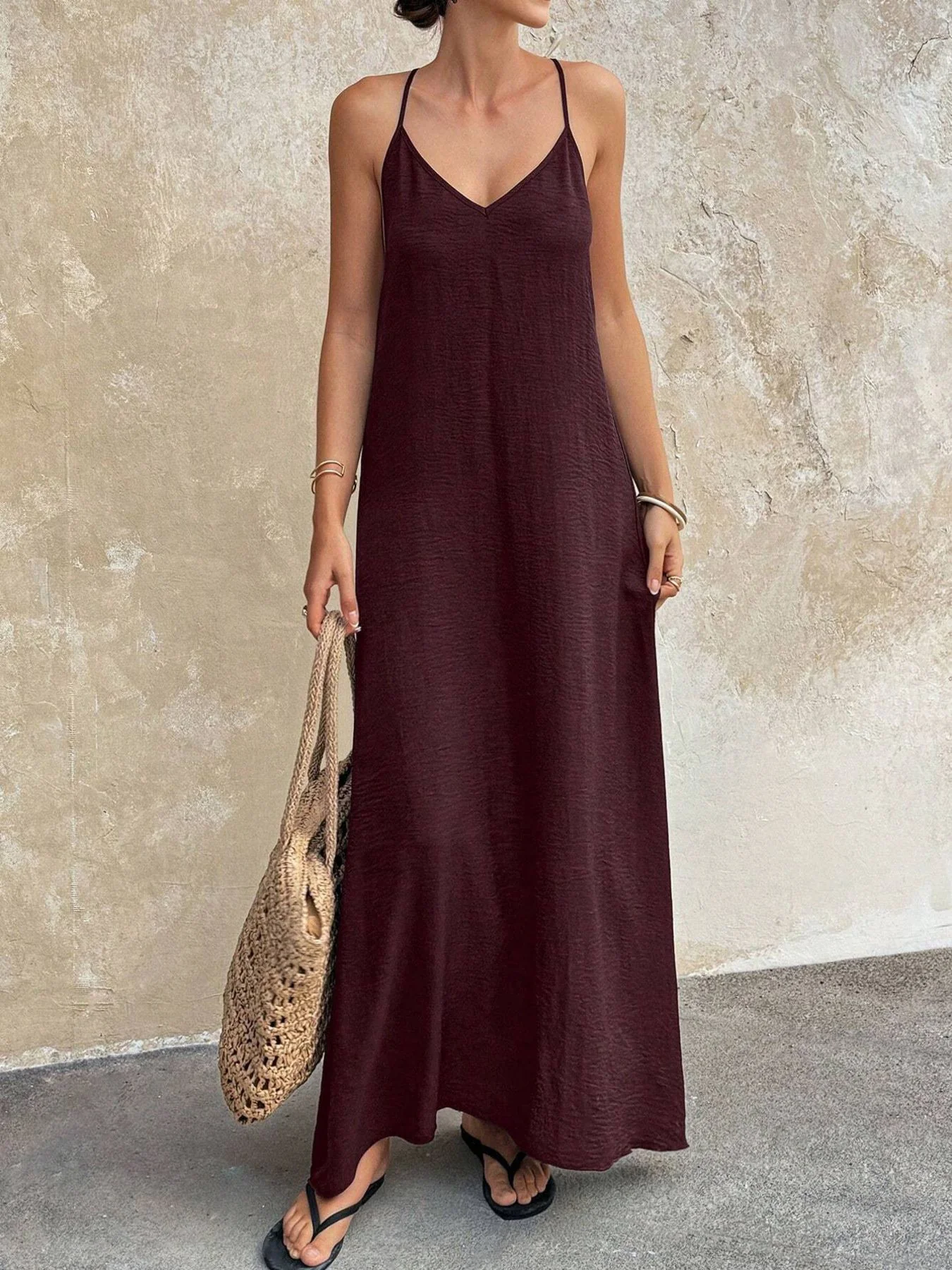 V-Neck Maxi Cami Dress - Image 13