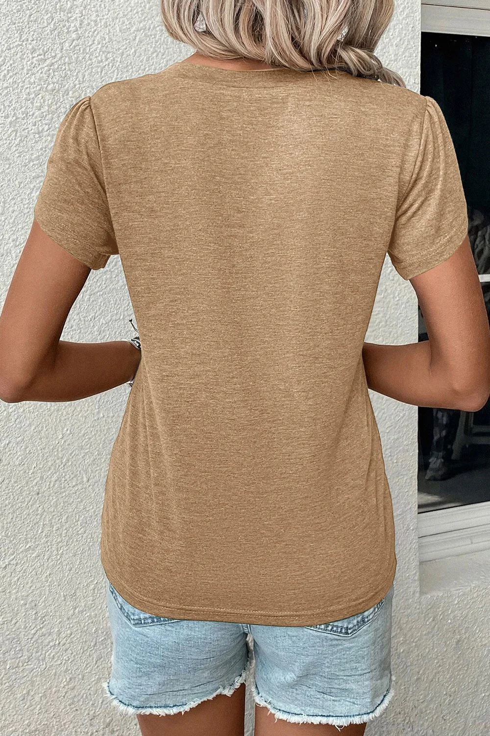 V-Neck Petal Sleeve T-Shirt - Image 11