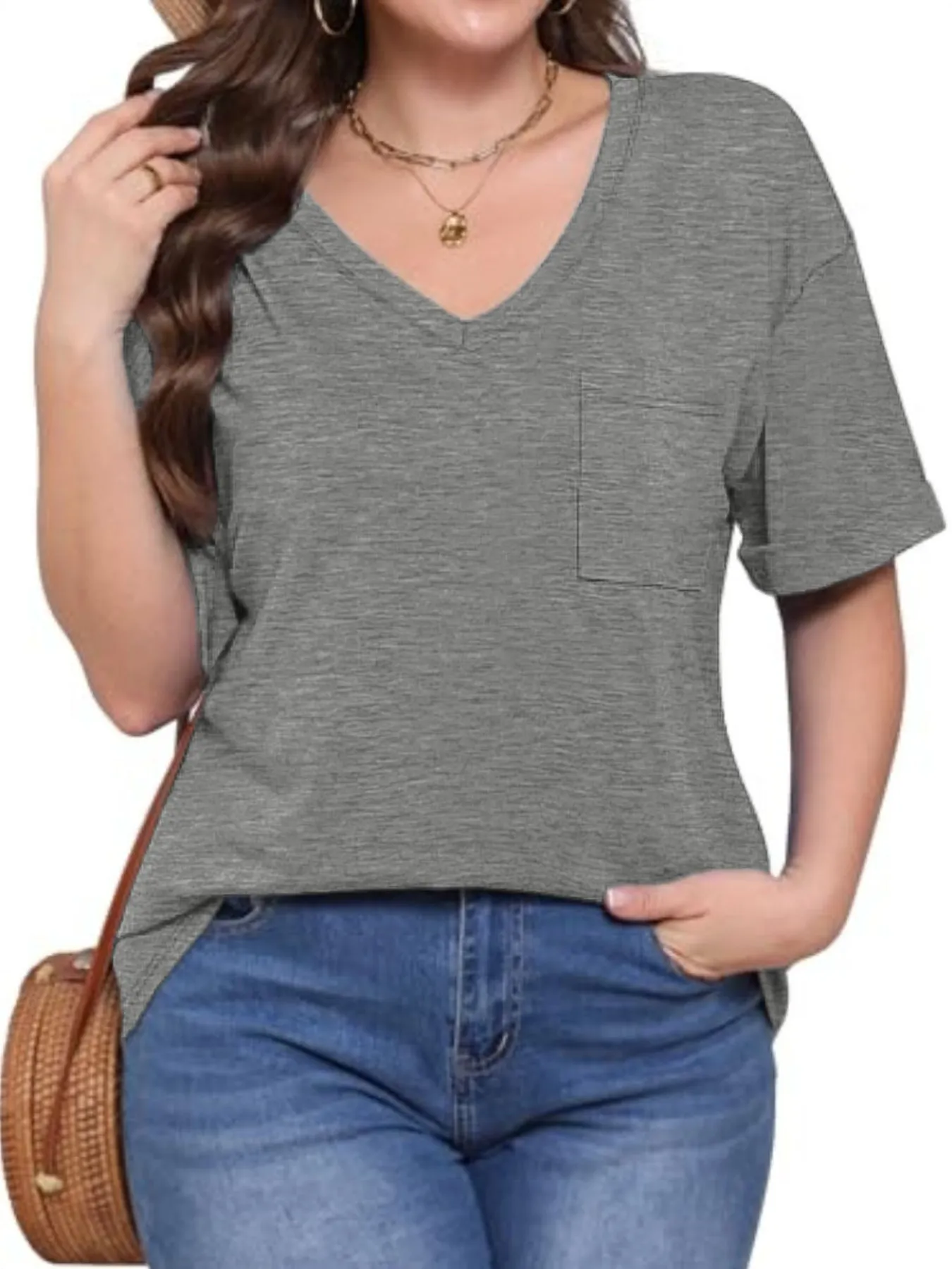 V-Neck Pocket T-Shirt - Image 2