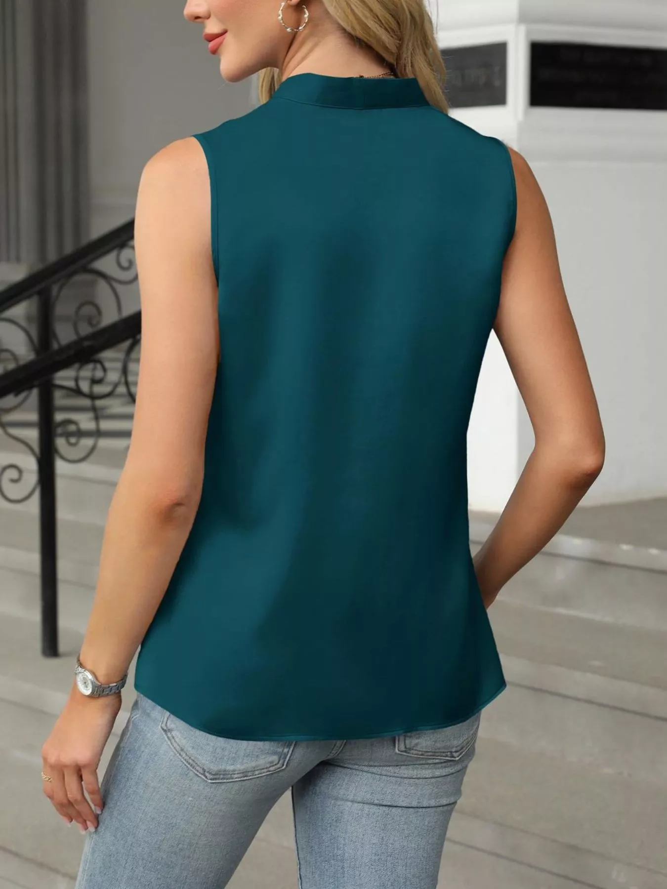 V-Neck Satin Tank - Image 13
