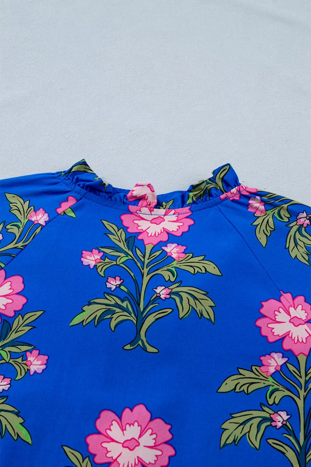 V Neck Short Sleeve Loose Flower Dress - Image 9