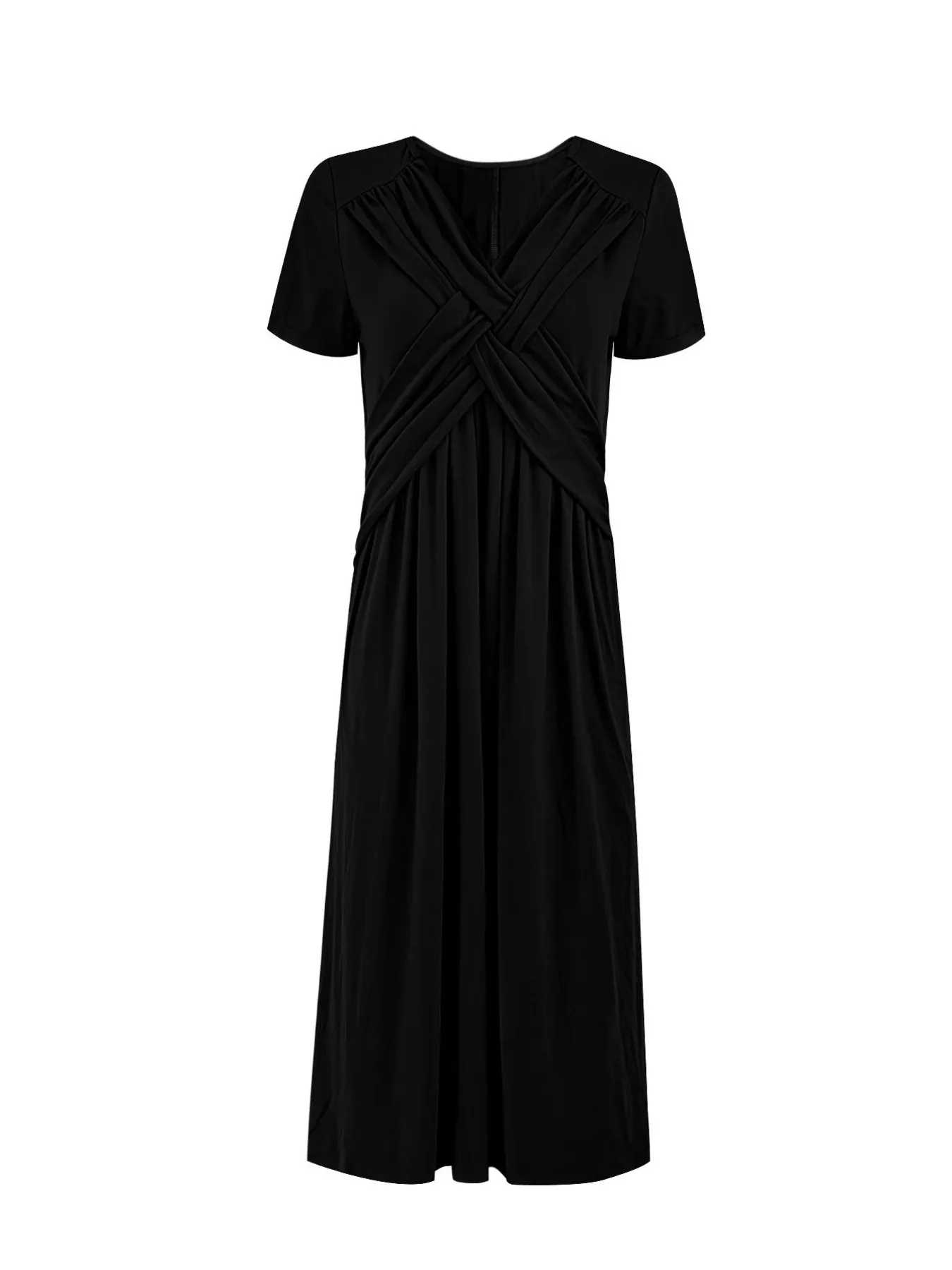 V-Neck Short Sleeve Midi Dress - Image 9
