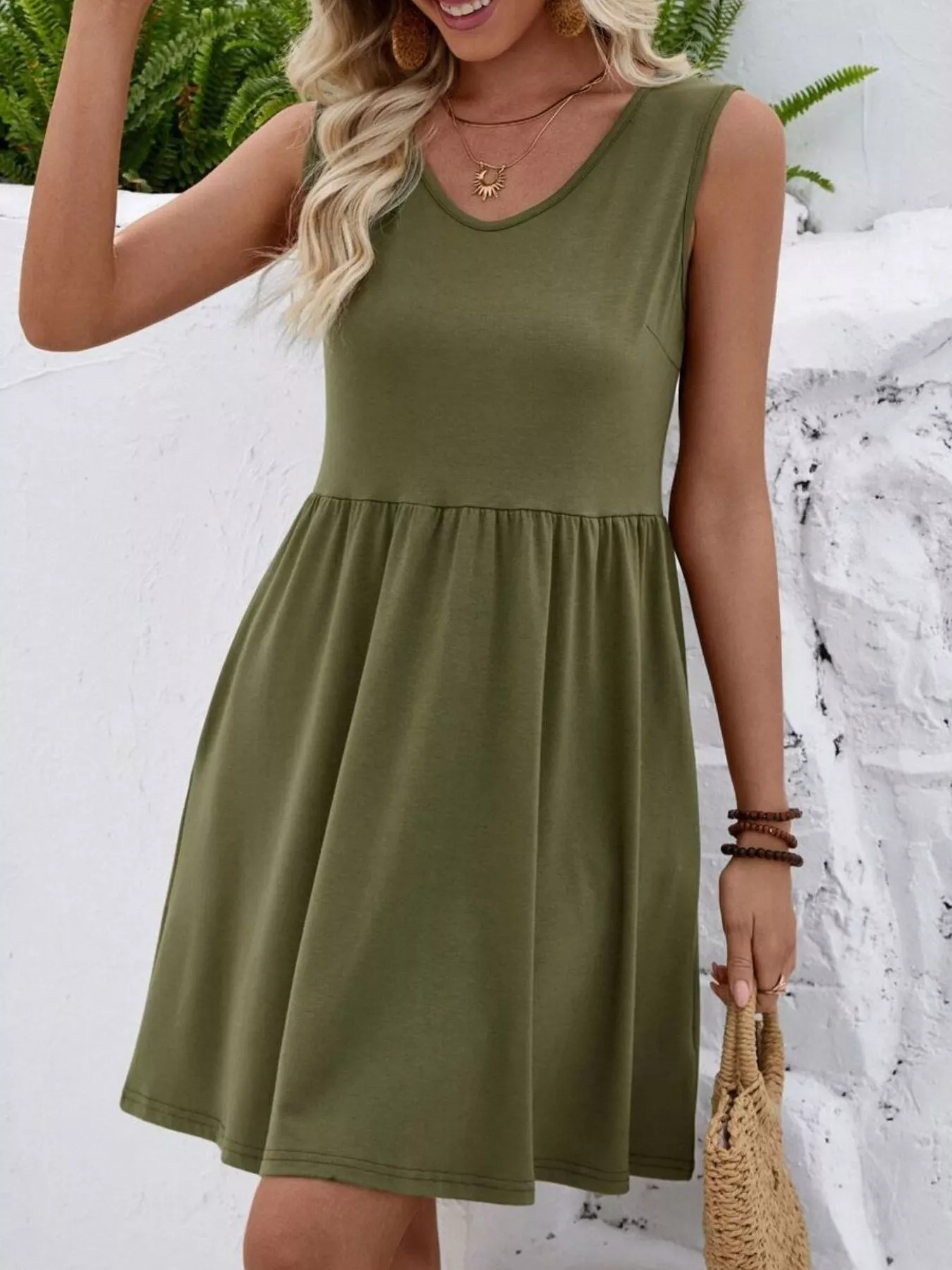 V-Neck Sleeveless Mini Dress - Image 4