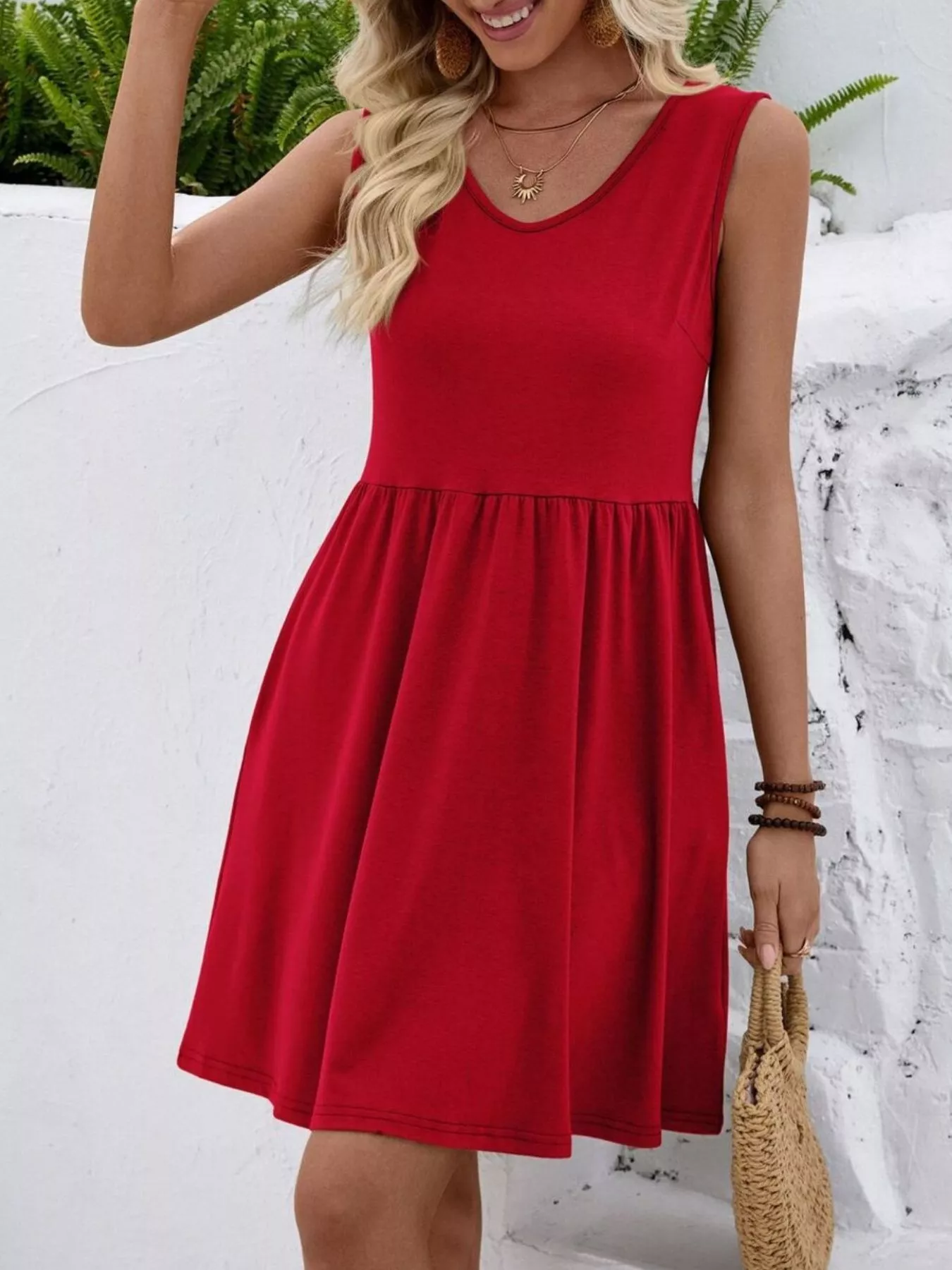 V-Neck Sleeveless Mini Dress - Image 9