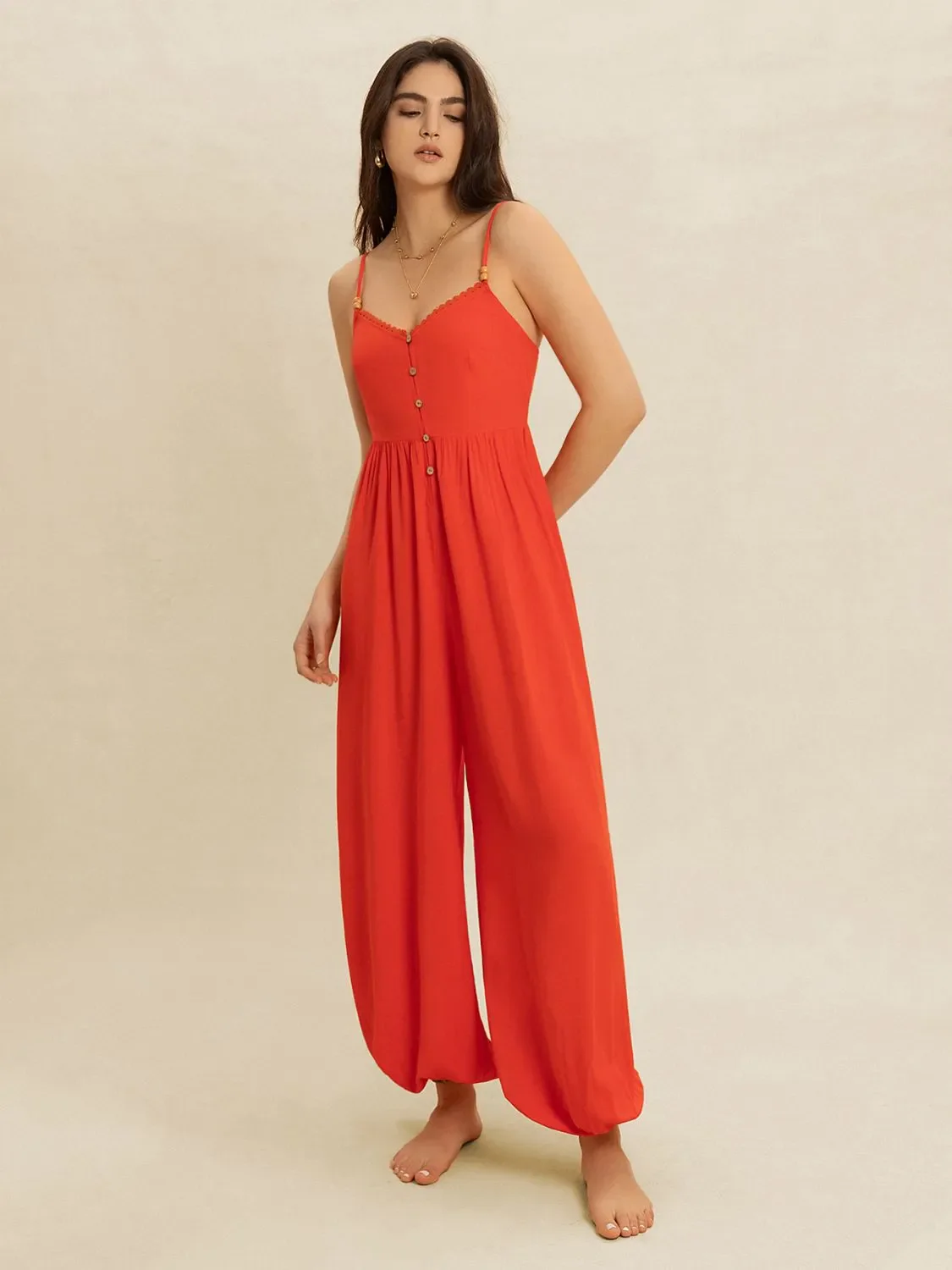 V-Neck Spaghetti Strap Jumpsuit - Image 6