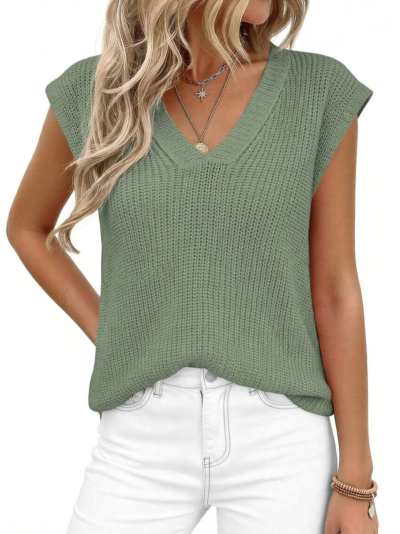 V-Neck Sweater Vest - Image 17