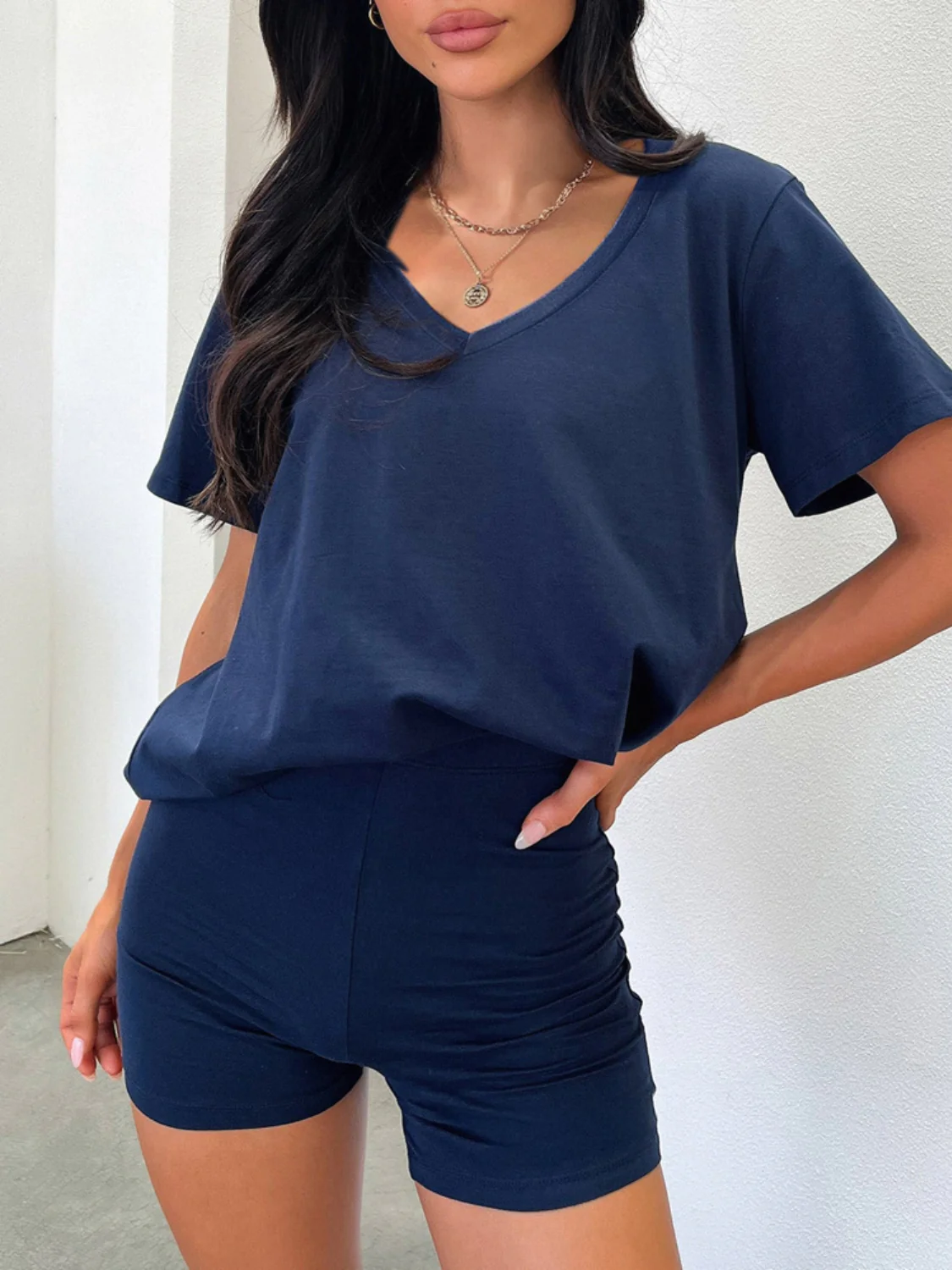 V-Neck T-Shirt and Shorts Set - Image 15