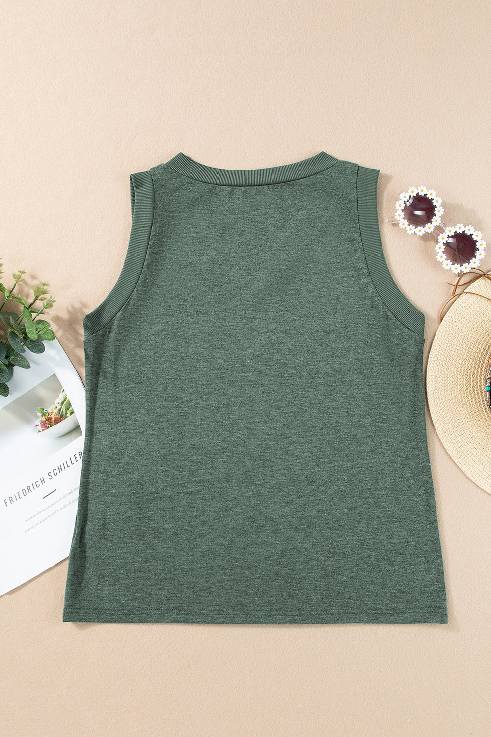 V-Neck Wide Strap Tank - Image 6