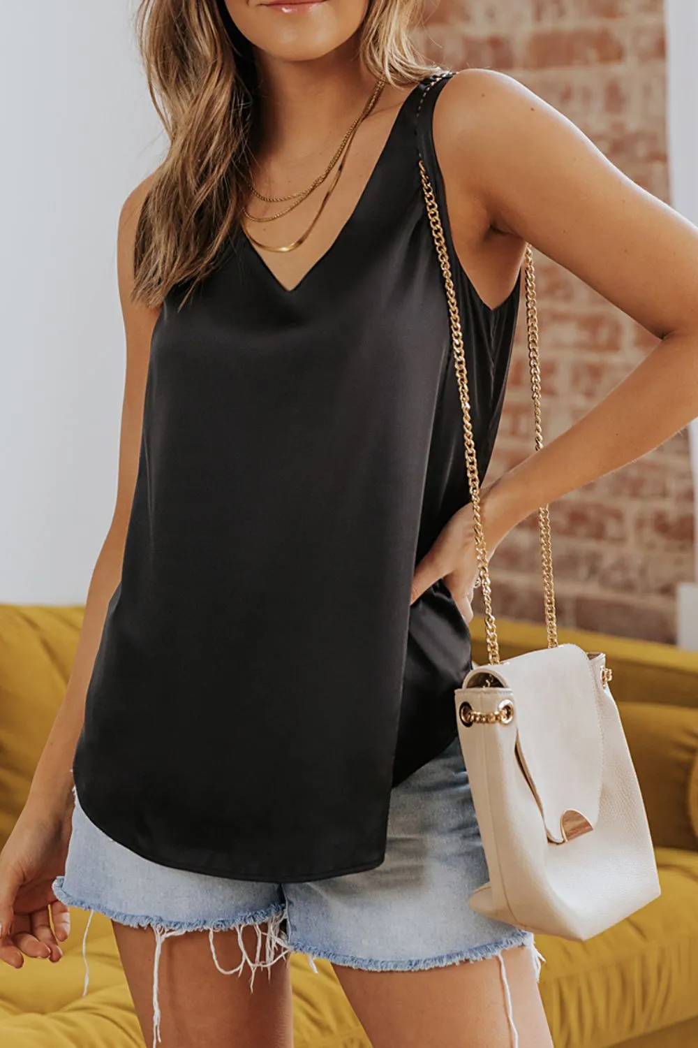 V-Neck Wide Strap Tank - Image 2